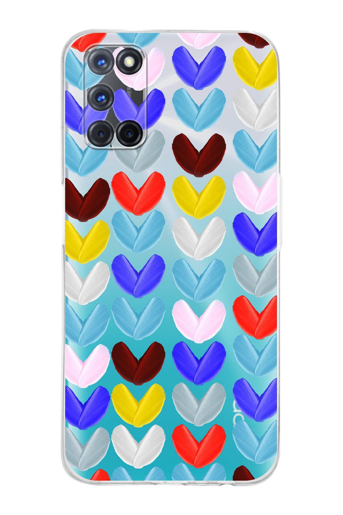 Oppo A52 ile Uyumlu Water Color 1  Kamera Korumalı Şeffaf  Kılıf