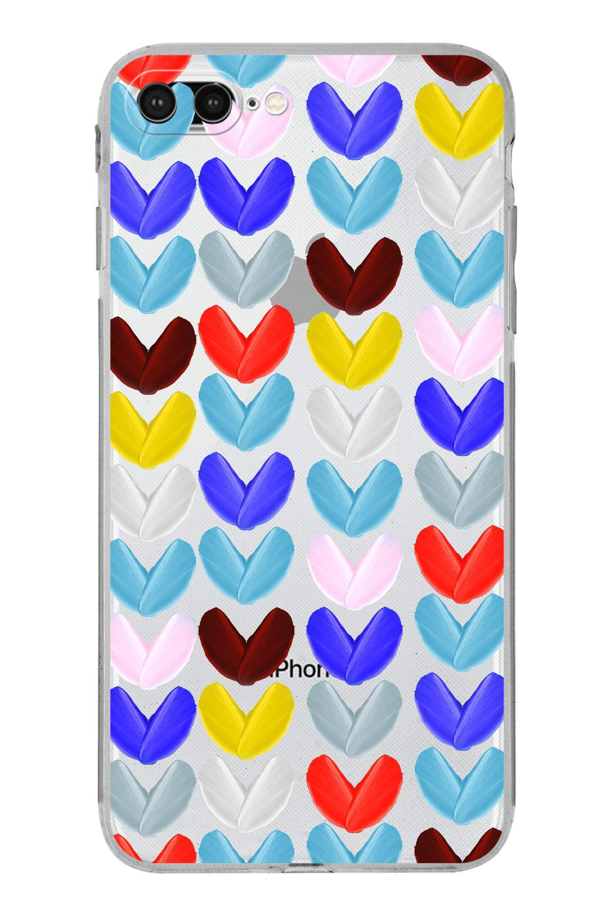 iPhone 8 Plus ile Uyumlu Water Color 1  Kamera Korumalı Şeffaf  Kılıf