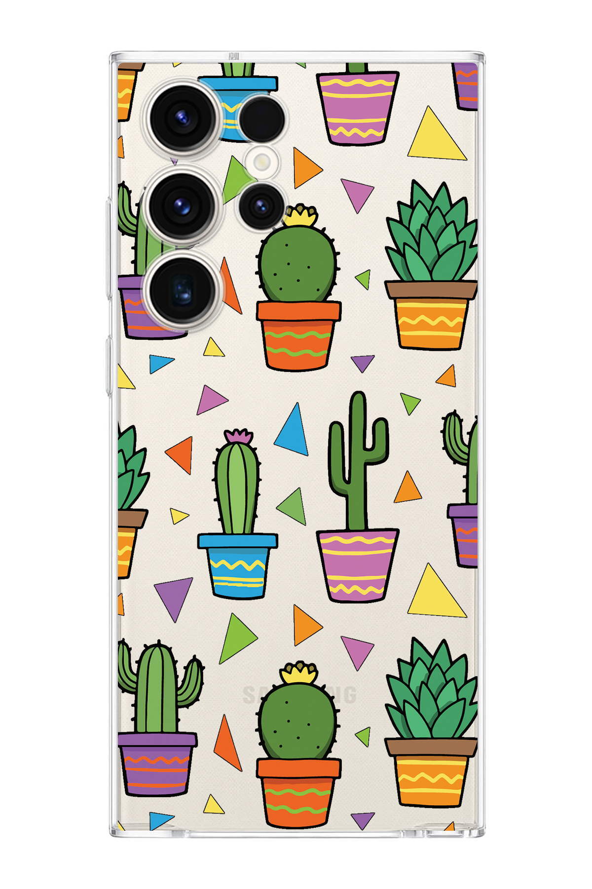 Samsung Galaxy S23 Ultra ile Uyumlu Water Color 4  Kamera Korumalı Şeffaf  Kılıf