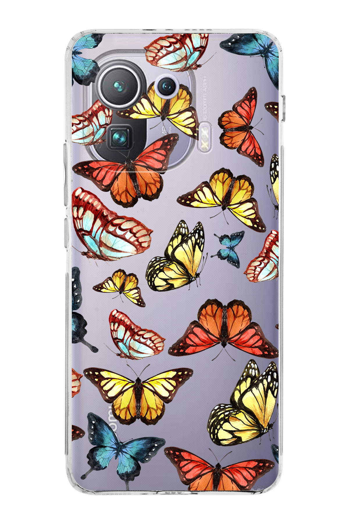 Xiaomi Mi 11 Pro ile Uyumlu Water Color 2  Kamera Korumalı Şeffaf  Kılıf