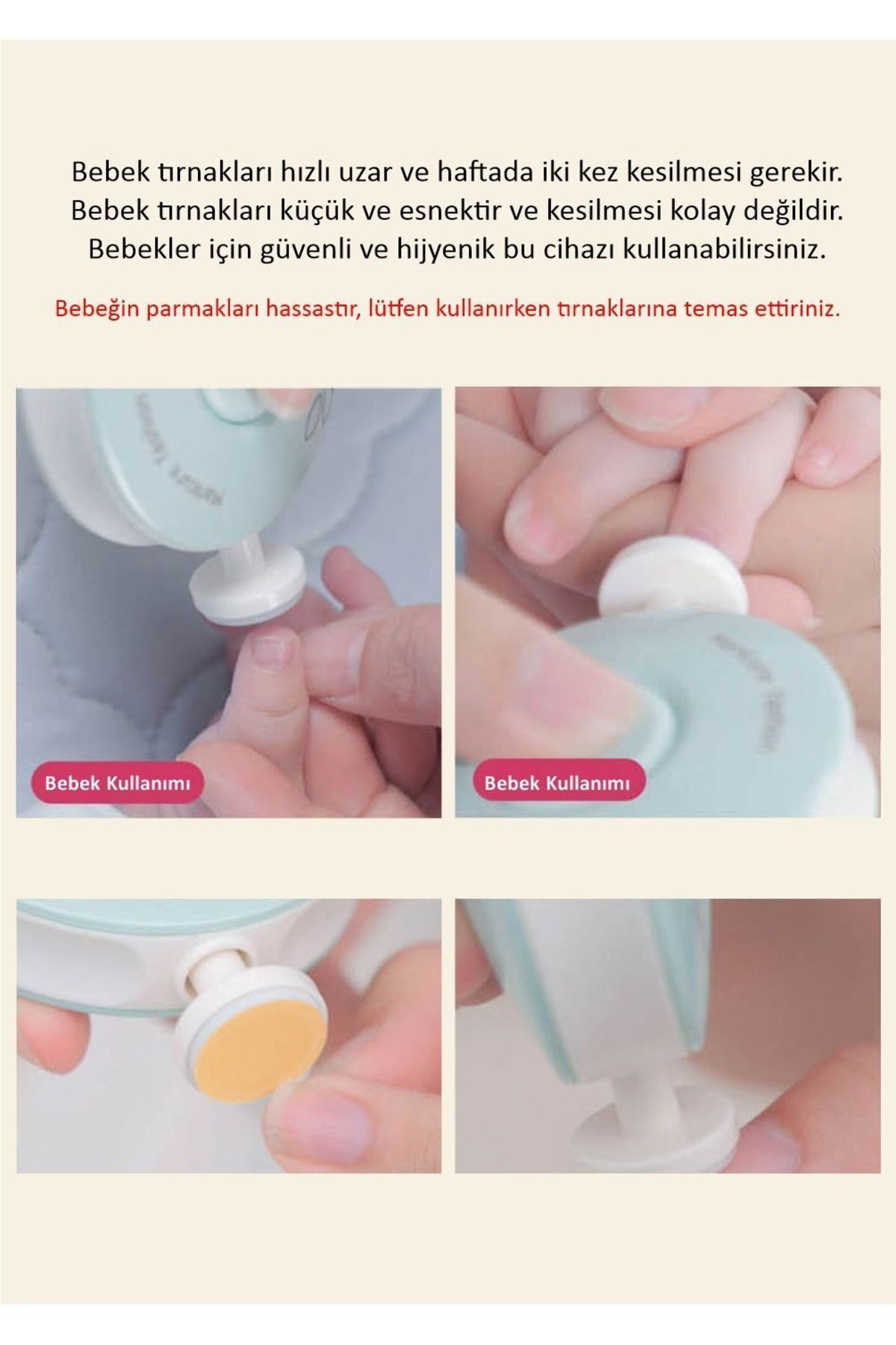 6 BAŞLIKLI BEBEK ÇOCUK VE YETİŞKİN TIRNAK KISALTMA VE TÖRPÜLEME CİHAZI