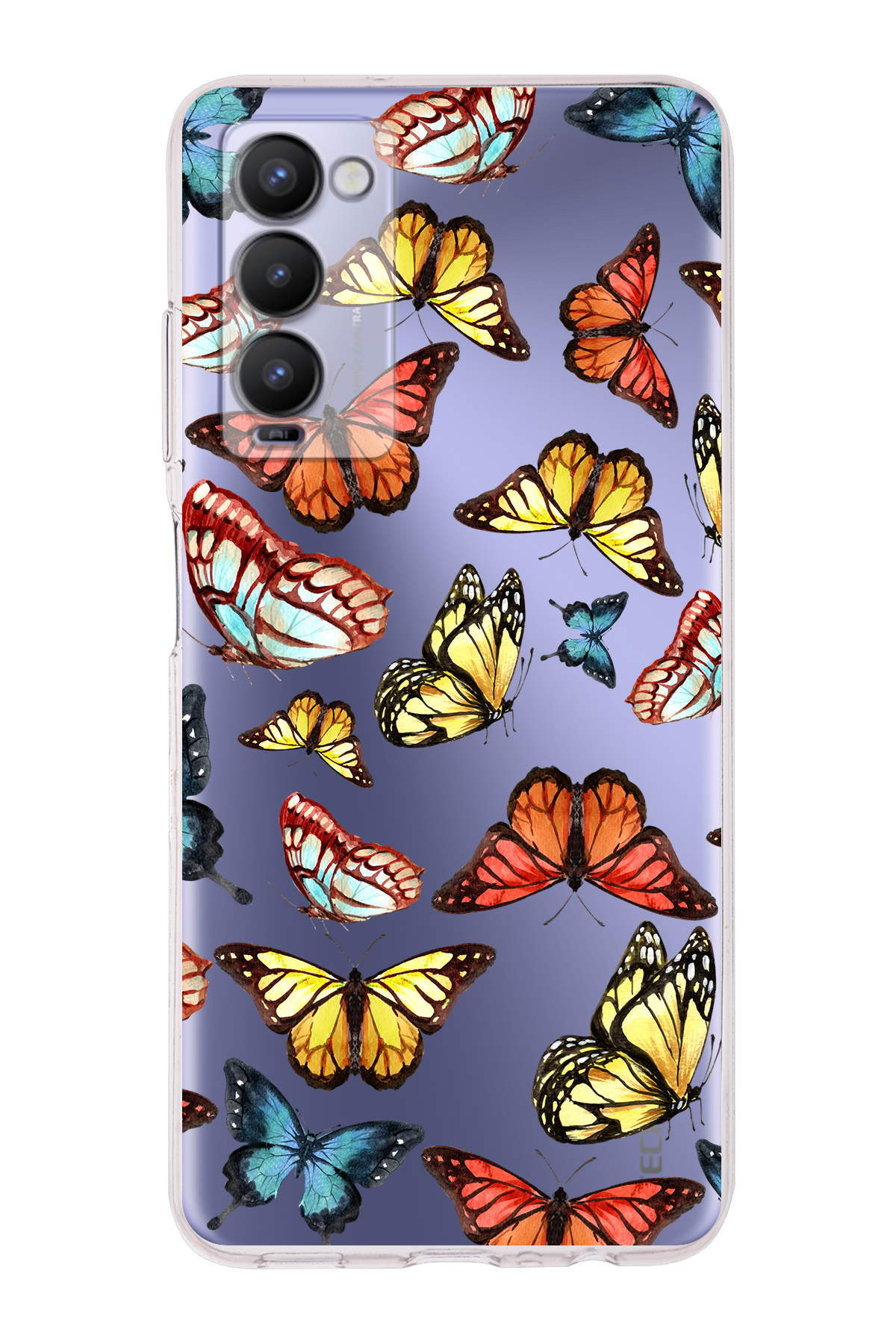 Tecno Camon 18 ile Uyumlu Water Color 2  Kamera Korumalı Şeffaf  Kılıf
