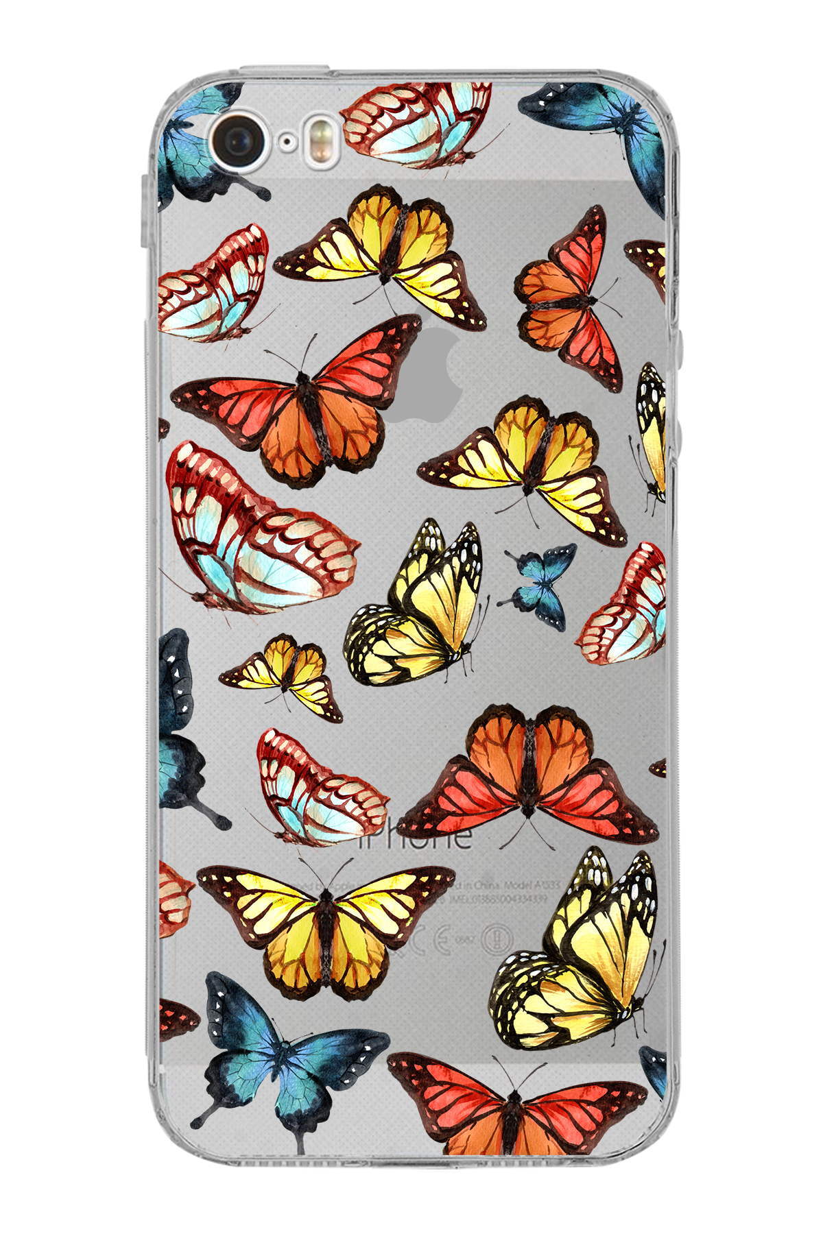 Iphone 5 ile Uyumlu Water Color 2  Kamera Korumalı Şeffaf  Kılıf