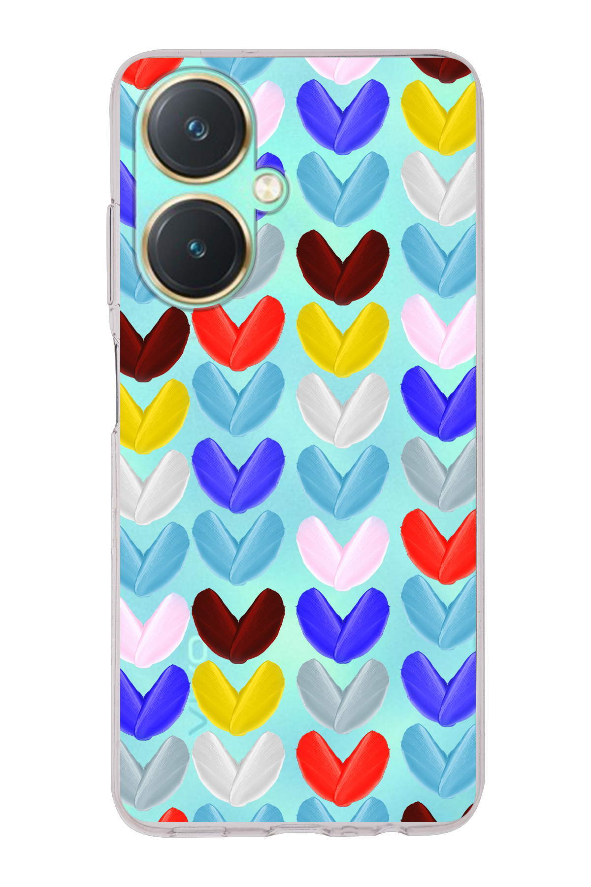 Vivo Y27 ile Uyumlu Water Color 1  Kamera Korumalı Şeffaf  Kılıf