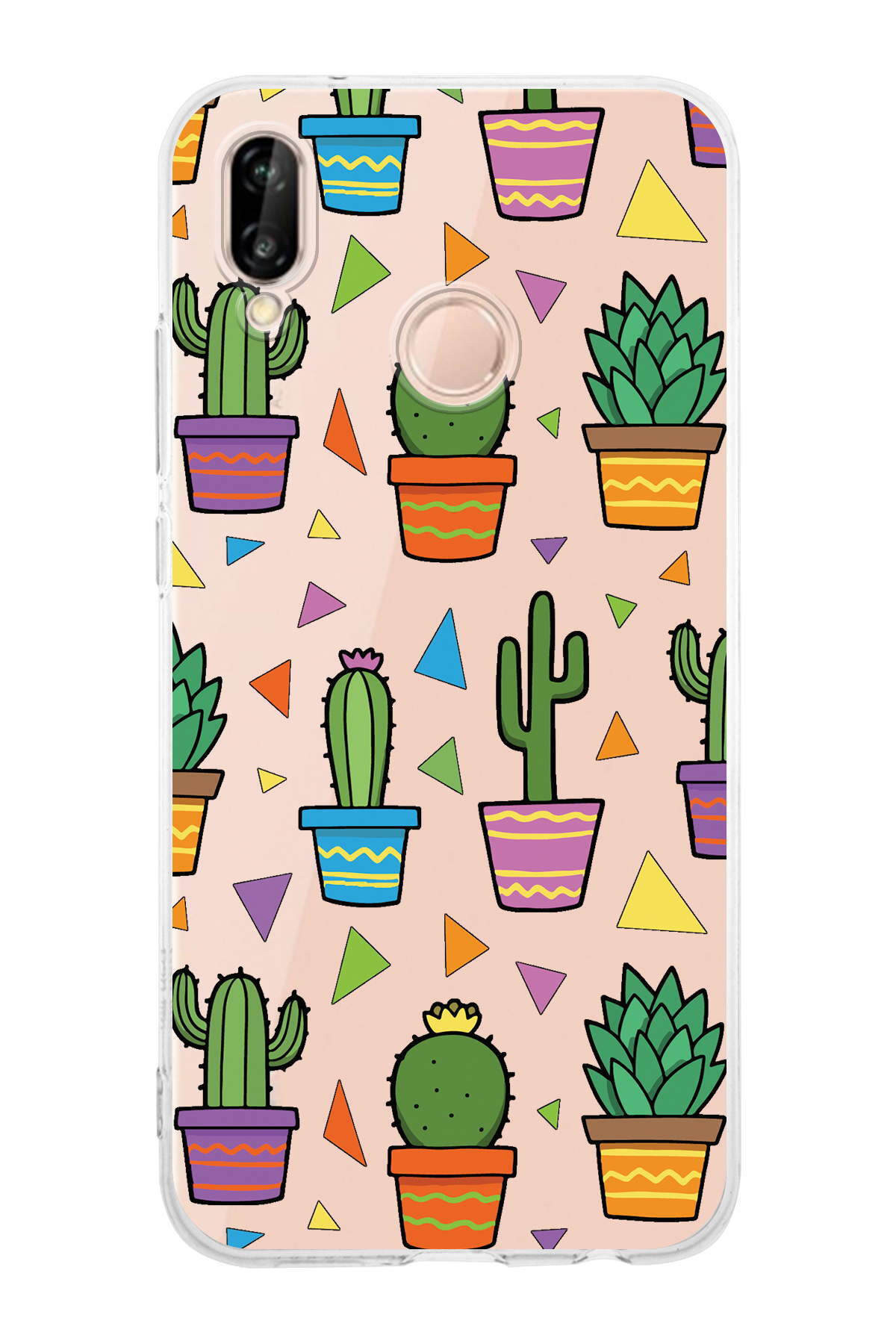 Huawei P20 Lite ile Uyumlu Water Color 4  Kamera Korumalı Şeffaf  Kılıf