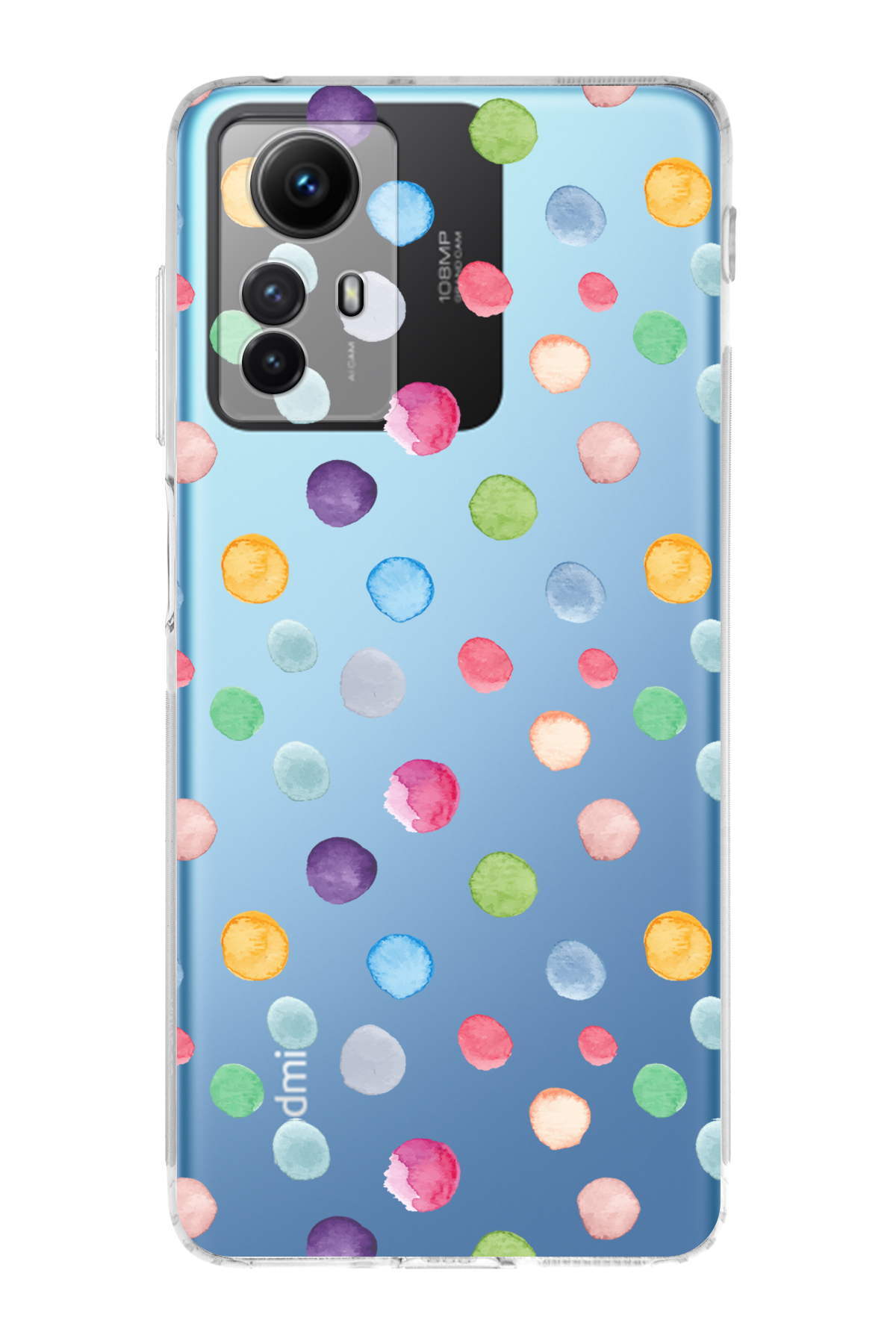 Xiaomi Redmi Note 12S ile Uyumlu Water Color 6  Kamera Korumalı Şeffaf  Kılıf