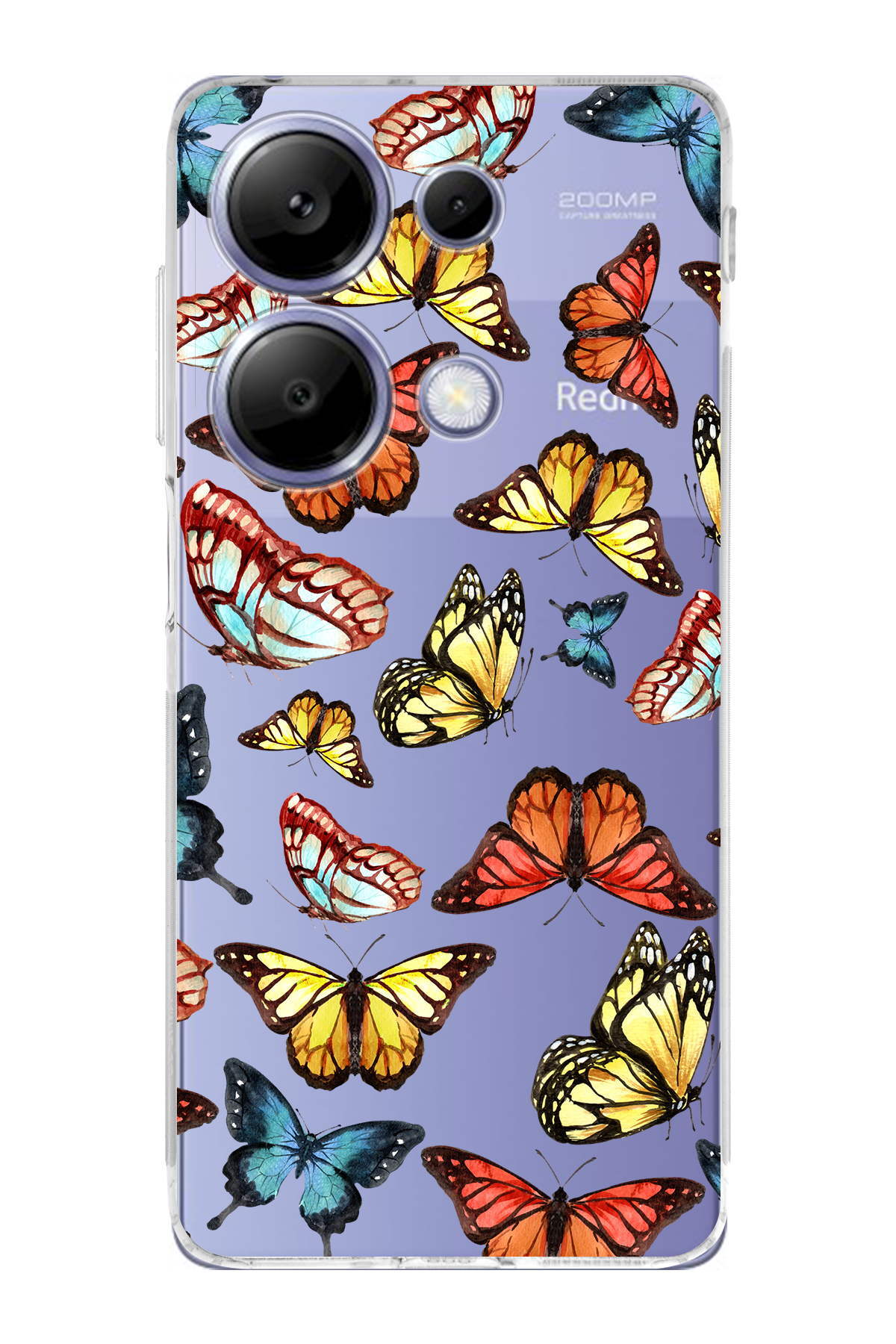 Xiaomi Redmi Note 13 Pro 4G ile Uyumlu Water Color 2  Kamera Korumalı Şeffaf  Kılıf
