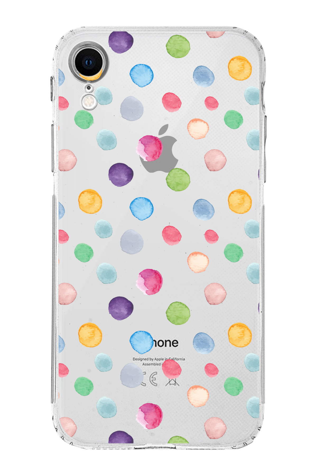 iPhone XR ile Uyumlu Water Color 6  Kamera Korumalı Şeffaf  Kılıf