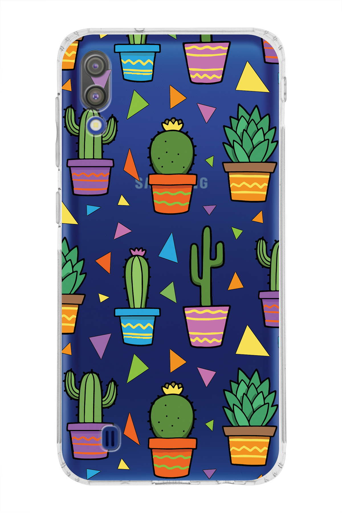 Samsung Galaxy M10 ile Uyumlu Water Color 4  Kamera Korumalı Şeffaf  Kılıf