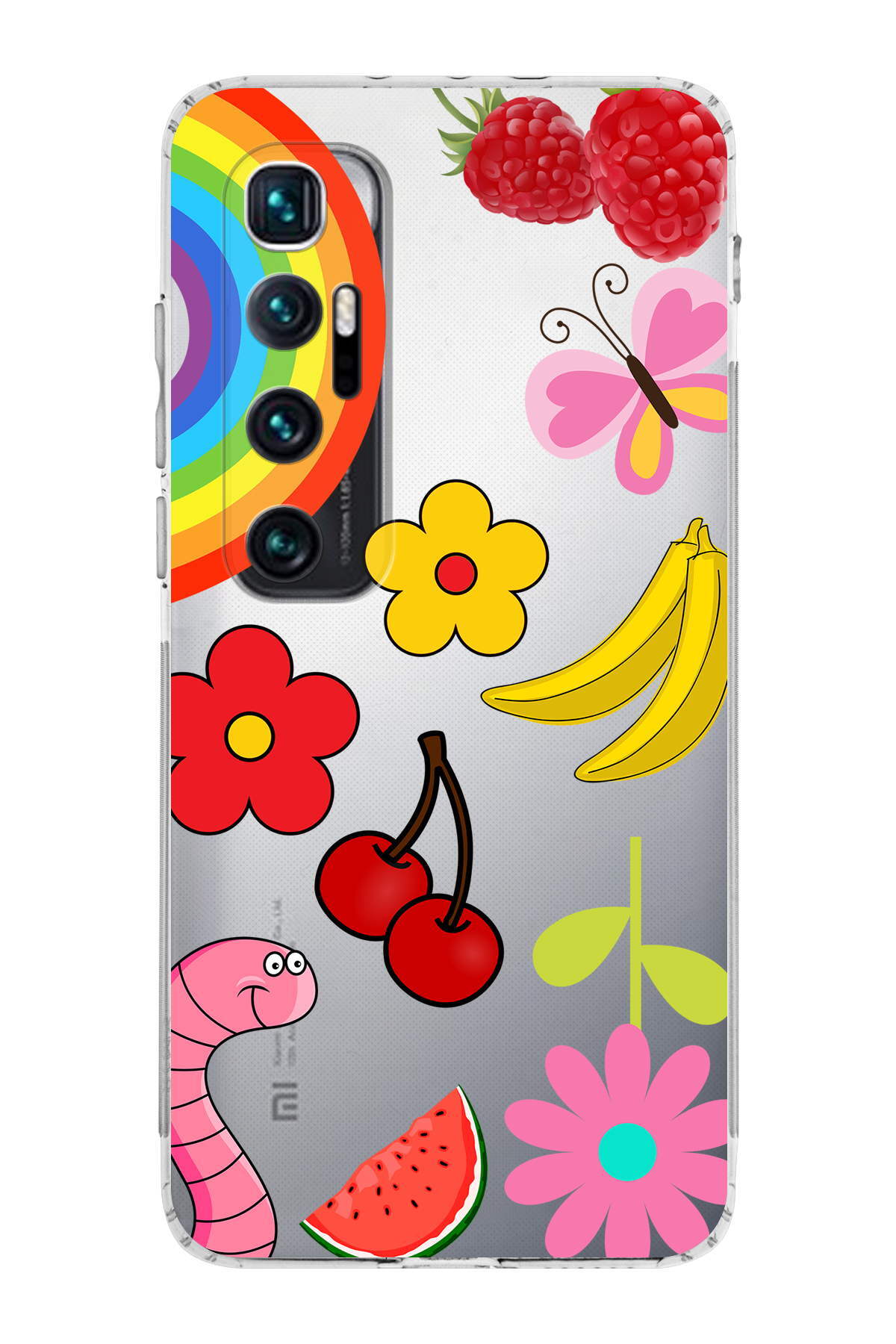 Xiaomi Mi 10 Pro ile Uyumlu Water Color 5  Kamera Korumalı Şeffaf  Kılıf