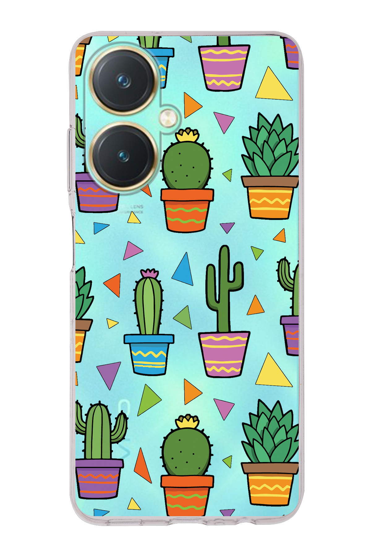 Vivo Y27 ile Uyumlu Water Color 4  Kamera Korumalı Şeffaf  Kılıf