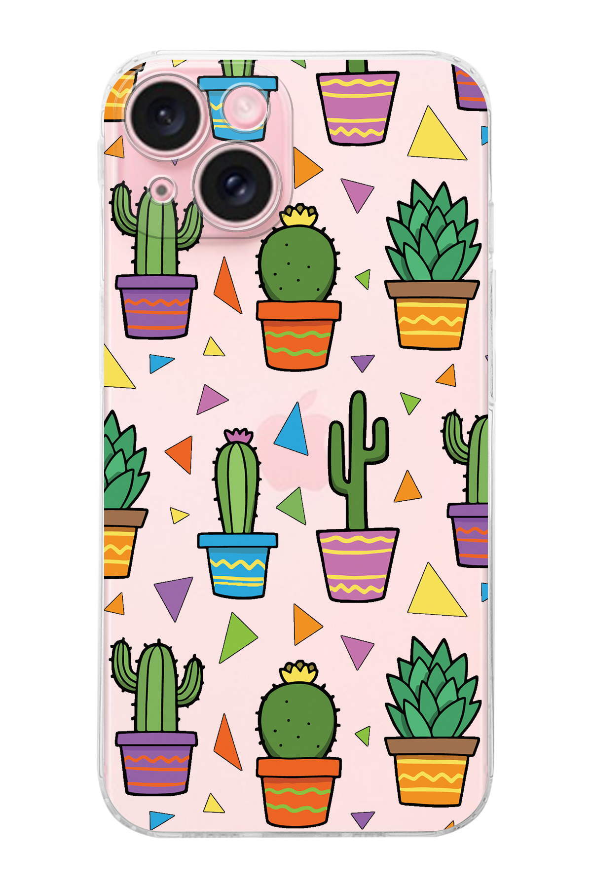 iPhone 15 Plus ile Uyumlu Water Color 4  Kamera Korumalı Şeffaf  Kılıf