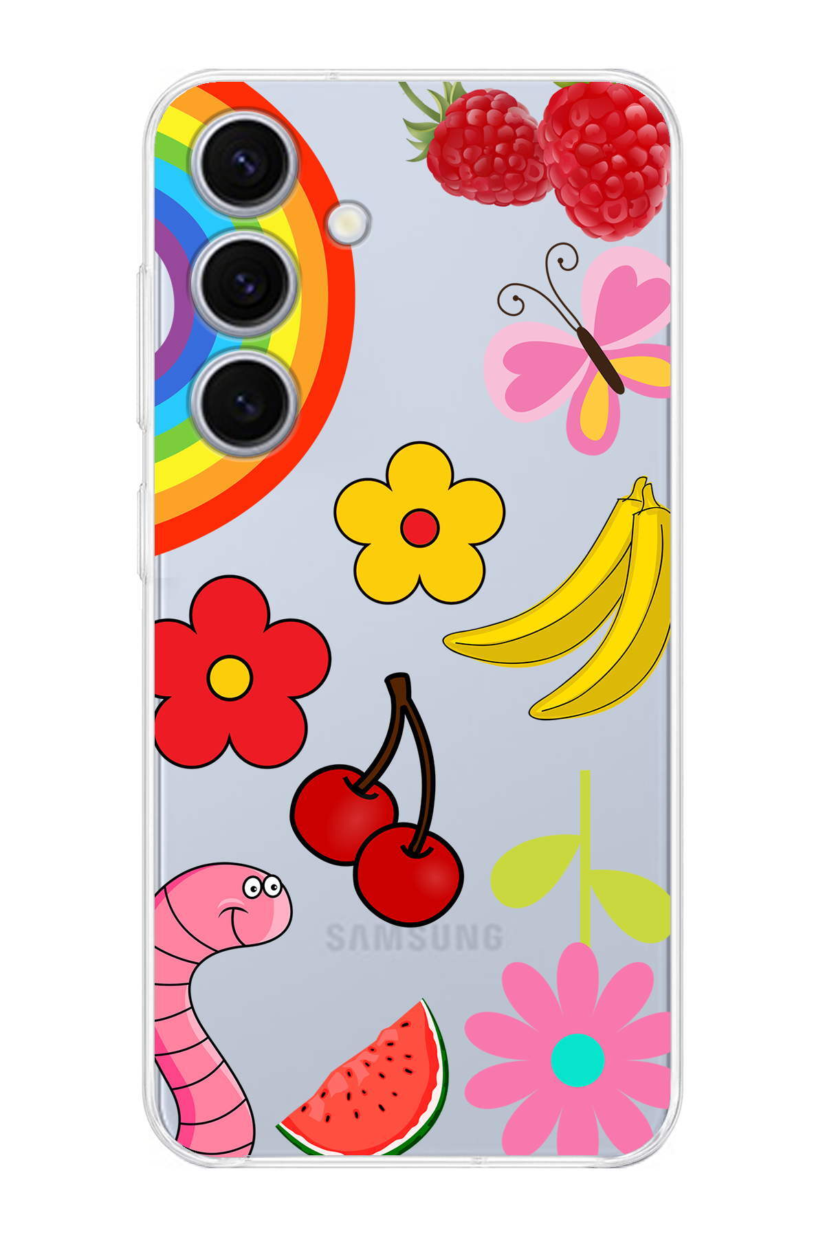 Samsung Galaxy S24 ile Uyumlu Water Color 5  Kamera Korumalı Şeffaf  Kılıf