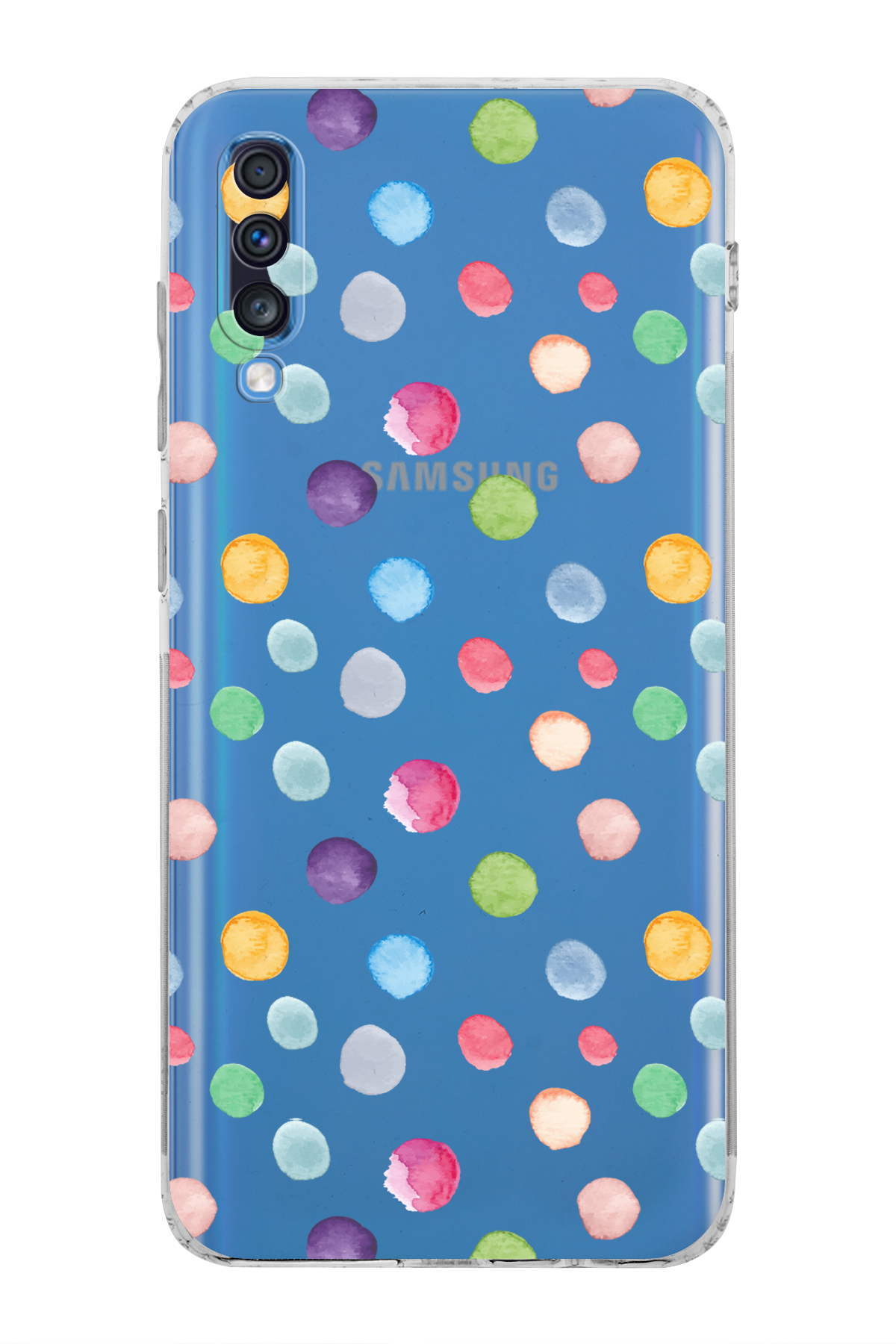Samsung Galaxy A70S ile Uyumlu Water Color 6  Kamera Korumalı Şeffaf  Kılıf