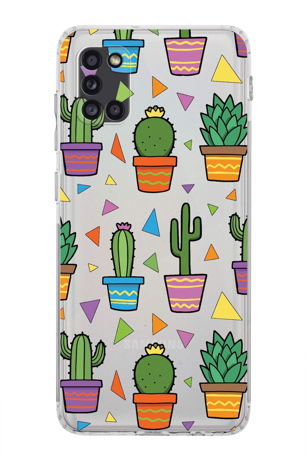 Samsung Galaxy A31 ile Uyumlu Water Color 4  Kamera Korumalı Şeffaf  Kılıf