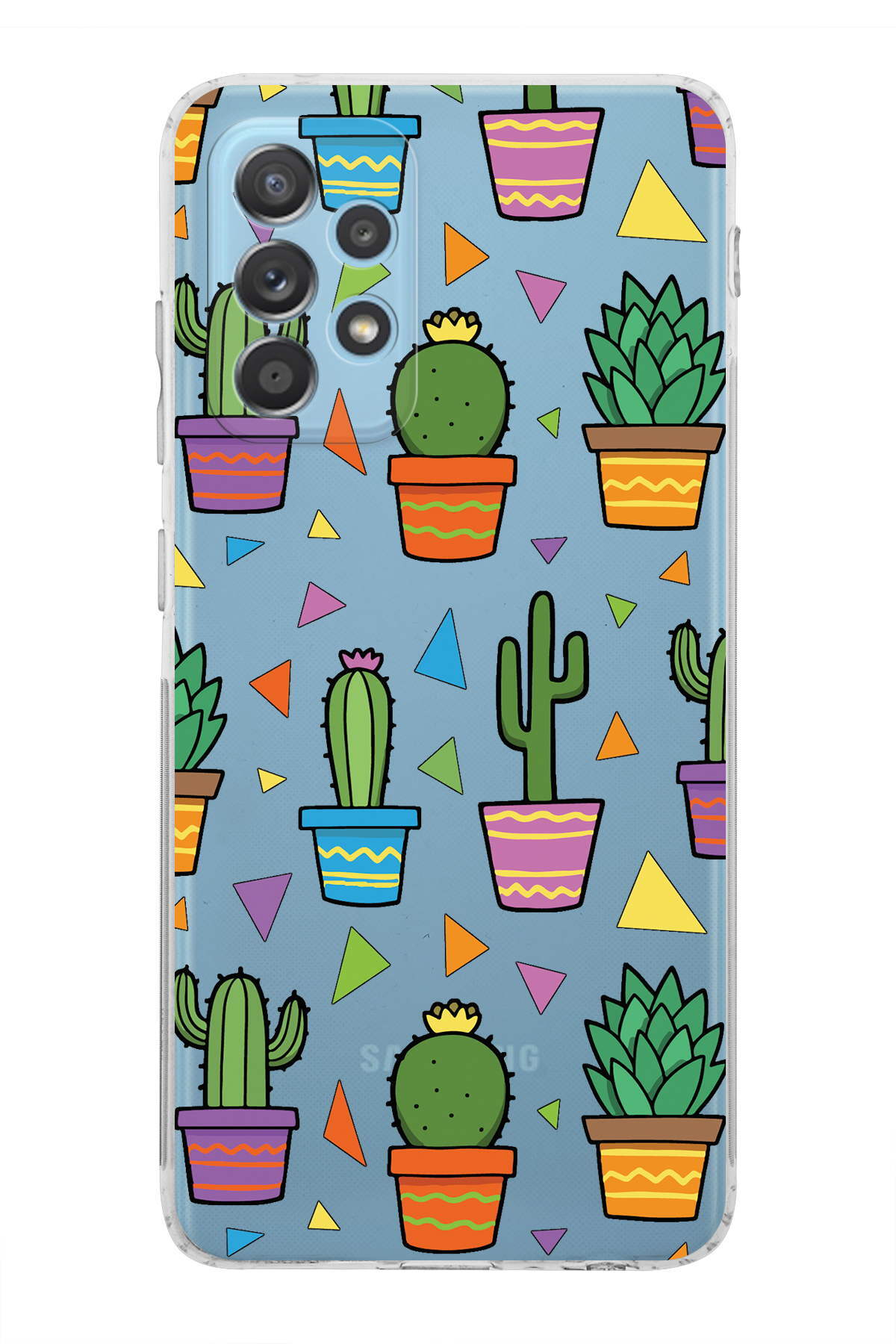 Samsung Galaxy A52 ile Uyumlu Water Color 4  Kamera Korumalı Şeffaf  Kılıf