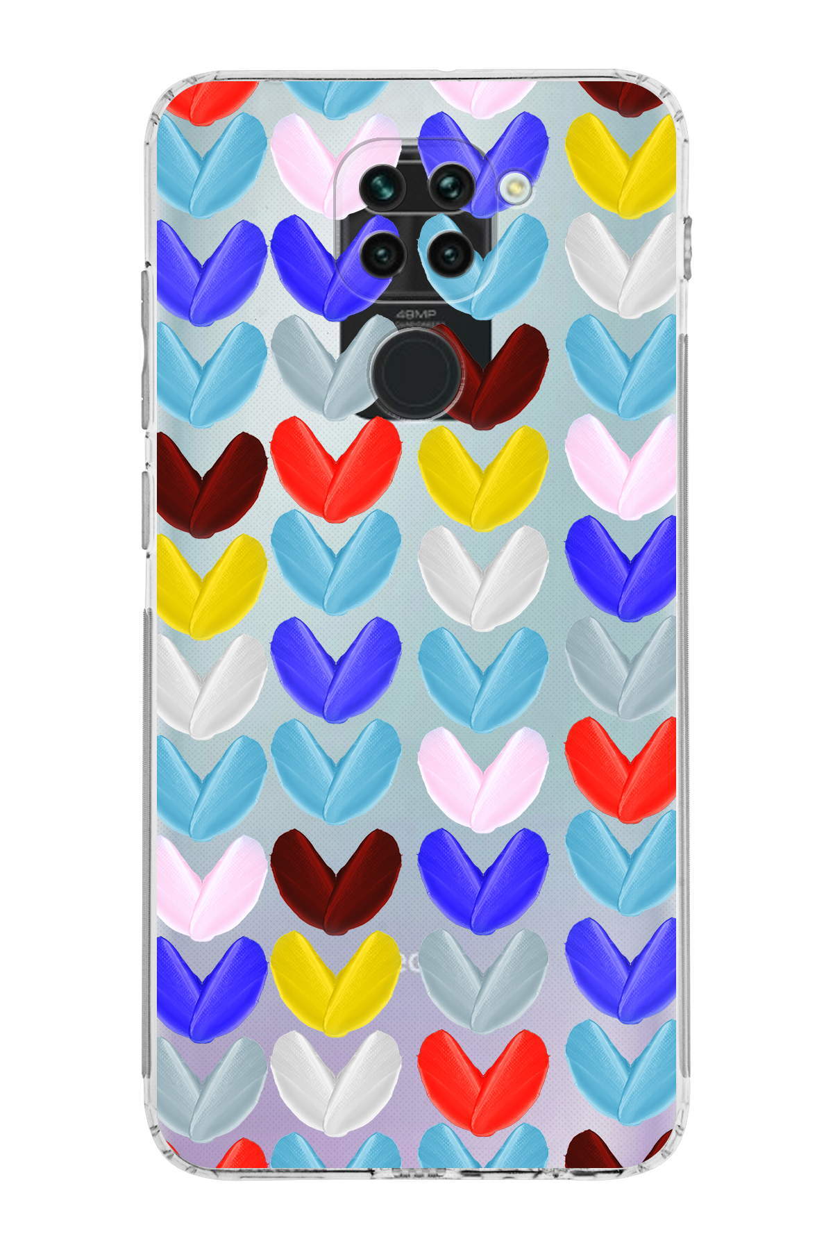 Xiaomi Redmi Note 9 ile Uyumlu Water Color 1  Kamera Korumalı Şeffaf  Kılıf