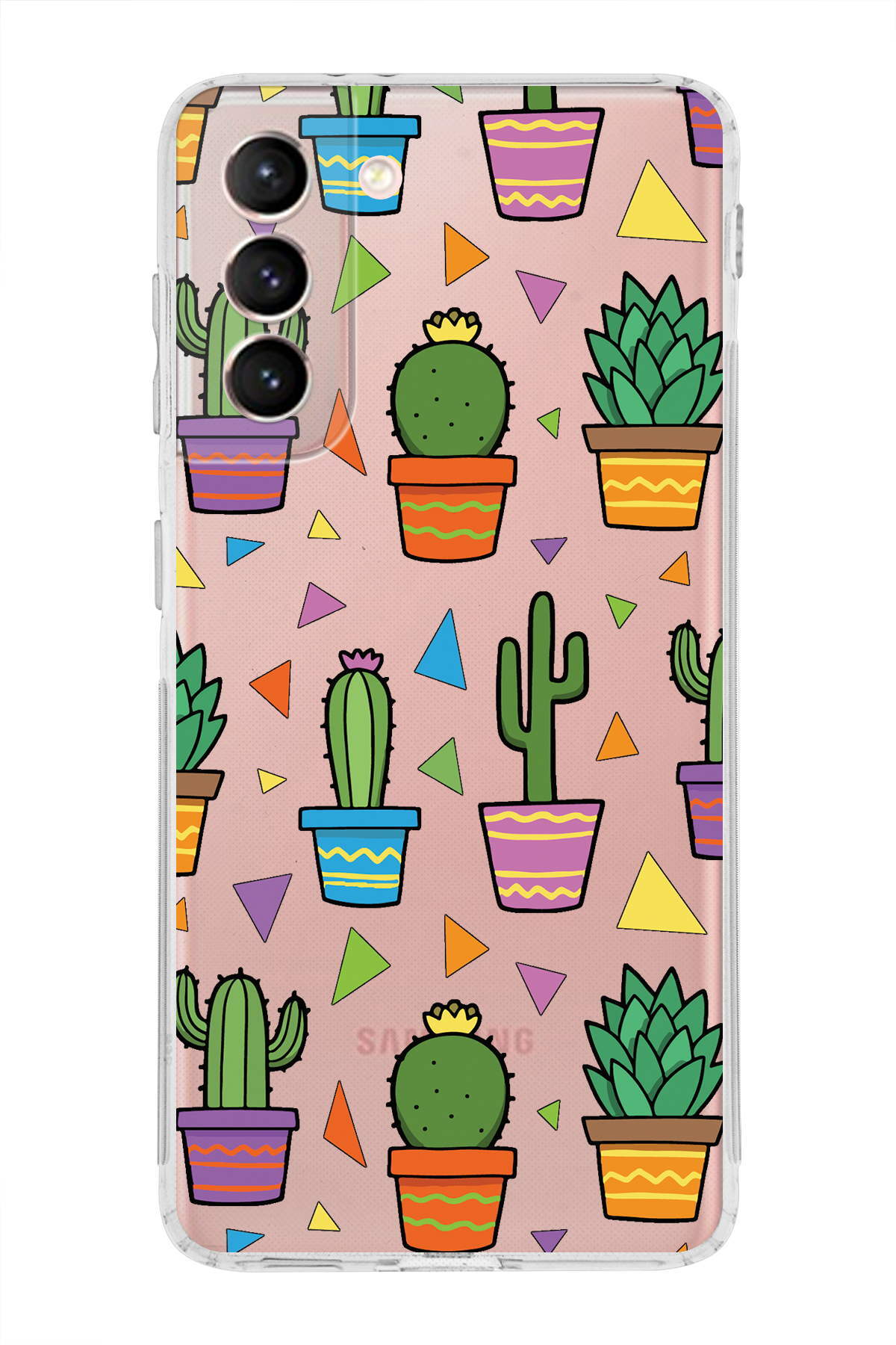 Samsung Galaxy S21 ile Uyumlu Water Color 4  Kamera Korumalı Şeffaf  Kılıf