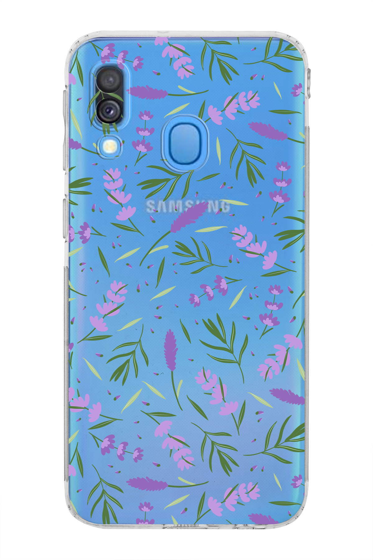 Samsung Galaxy A40 ile Uyumlu Water Color 3  Kamera Korumalı Şeffaf  Kılıf