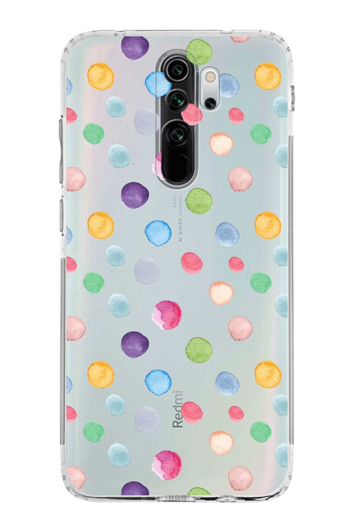 Xiaomi Redmi Note 8 Pro ile Uyumlu Water Color 6  Kamera Korumalı Şeffaf  Kılıf