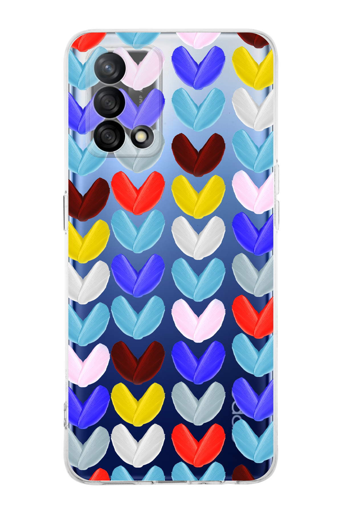 Oppo A74 4G ile Uyumlu Water Color 1  Kamera Korumalı Şeffaf  Kılıf