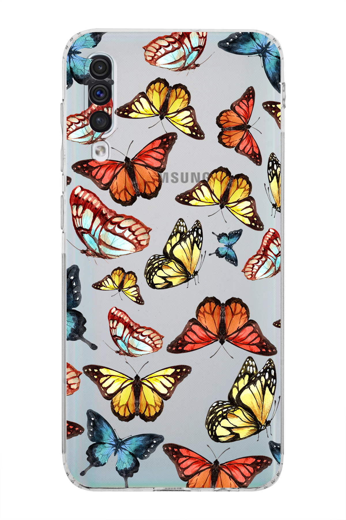 Samsung Galaxy A50s ile Uyumlu Water Color 2  Kamera Korumalı Şeffaf  Kılıf