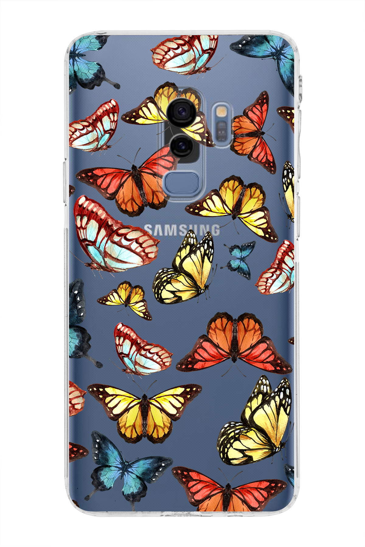 Samsung Galaxy S9 Plus ile Uyumlu Water Color 2  Kamera Korumalı Şeffaf  Kılıf