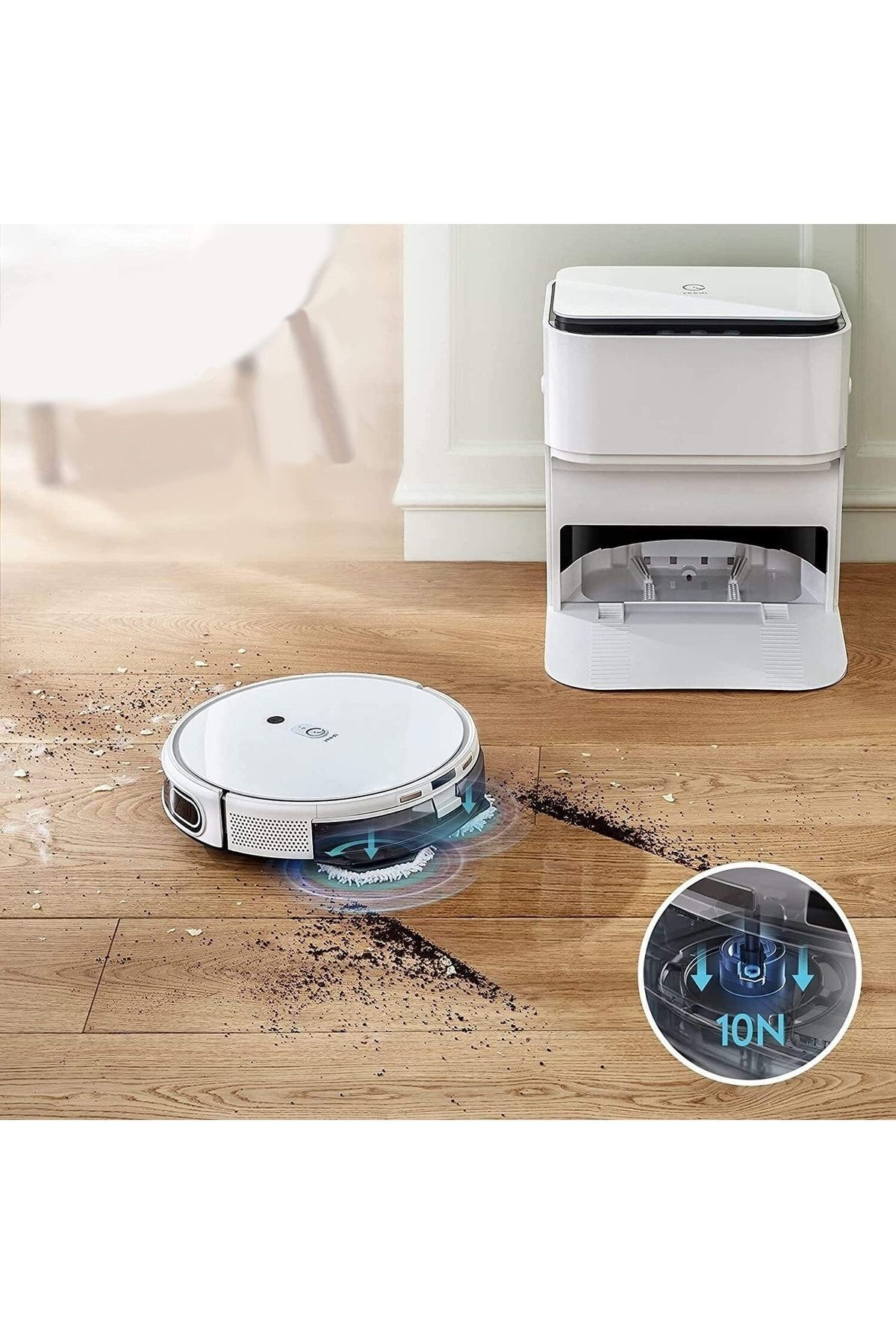 Mop Station Akıllı Mop Istasyonlu Robot Vacuum , Robot Süpürge, 2500pa , 3500 ml , 0,57 L Hazne , 5