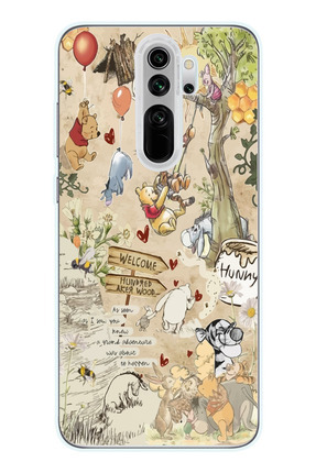 SUPER FRAME Xiaomi Redmi Note 8 PRO Uyumlu Winnie The Pooh Tasarımlı Şeffaf T...