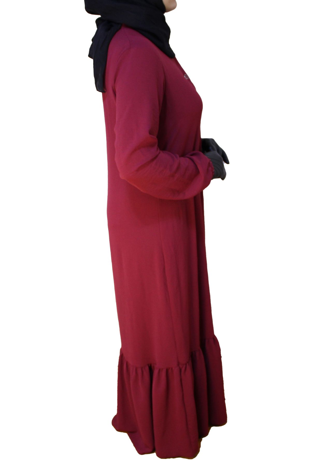HESNA-Ruffle Long Button Full Length Dress 5