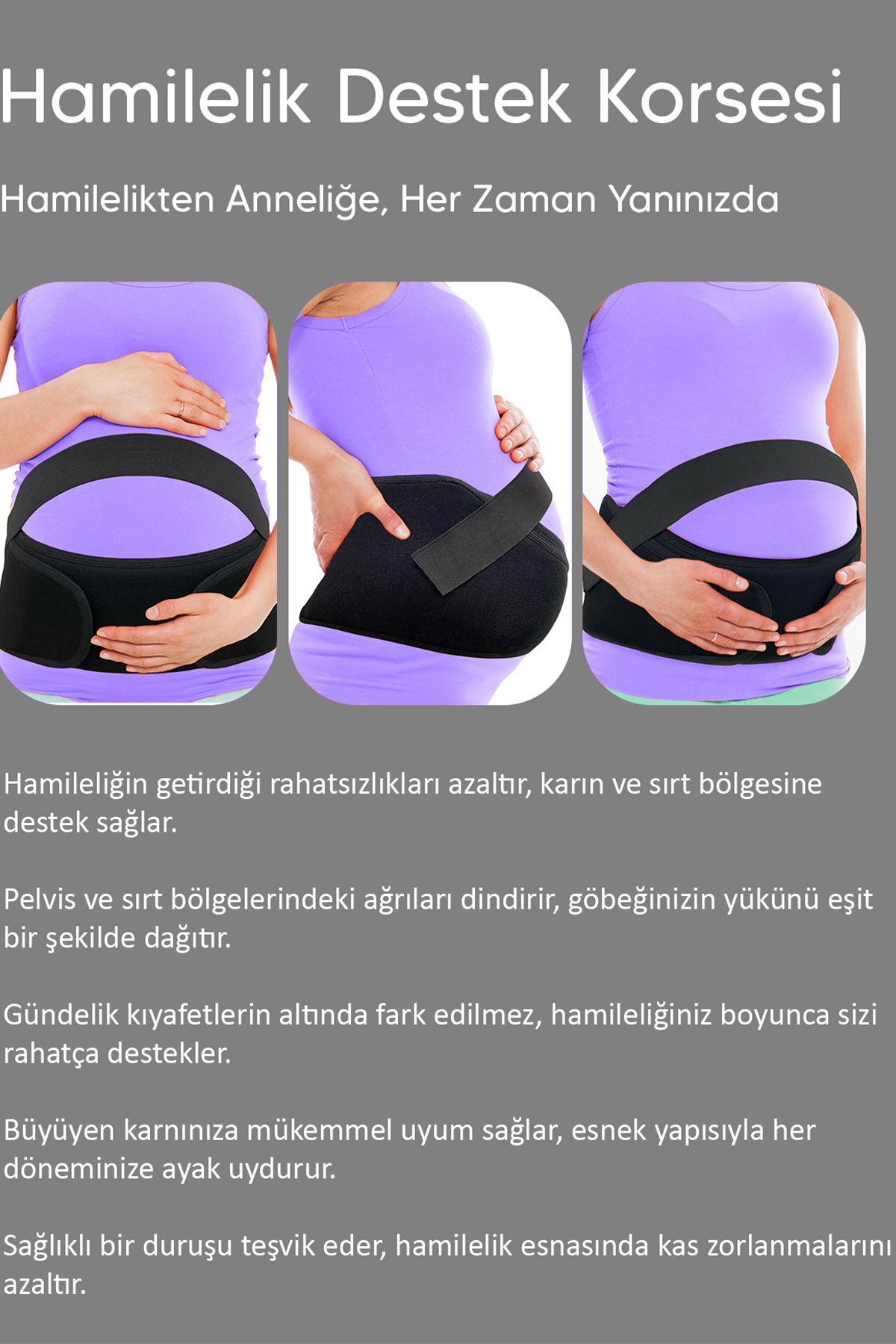 BYENS Hamile Bel Korsesi Lohusa Korse Bandı Kemeri Destek Rahim Toparlayıcı Doğum Sonrası Sezeryan Kadın fotoğrafı 6 (önizleme)