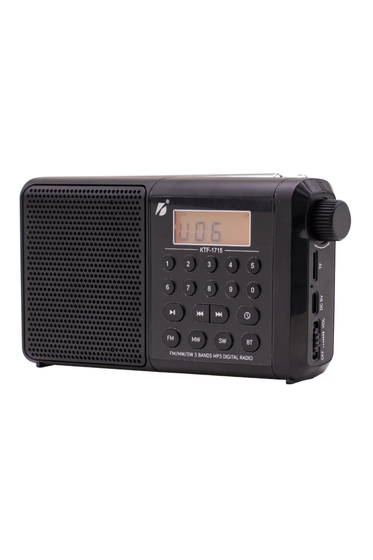 FLAGEN Dijital Ekranlı Saatli Manuel Kanal Arama & Kayıt Özellikli Fm Radyo Bluetooth Hoparlör 1715