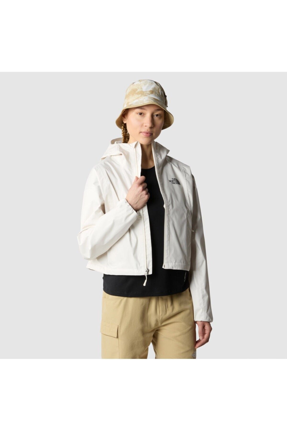 کت سفید زنانه ژاکت کلاه اورجینال The North Face