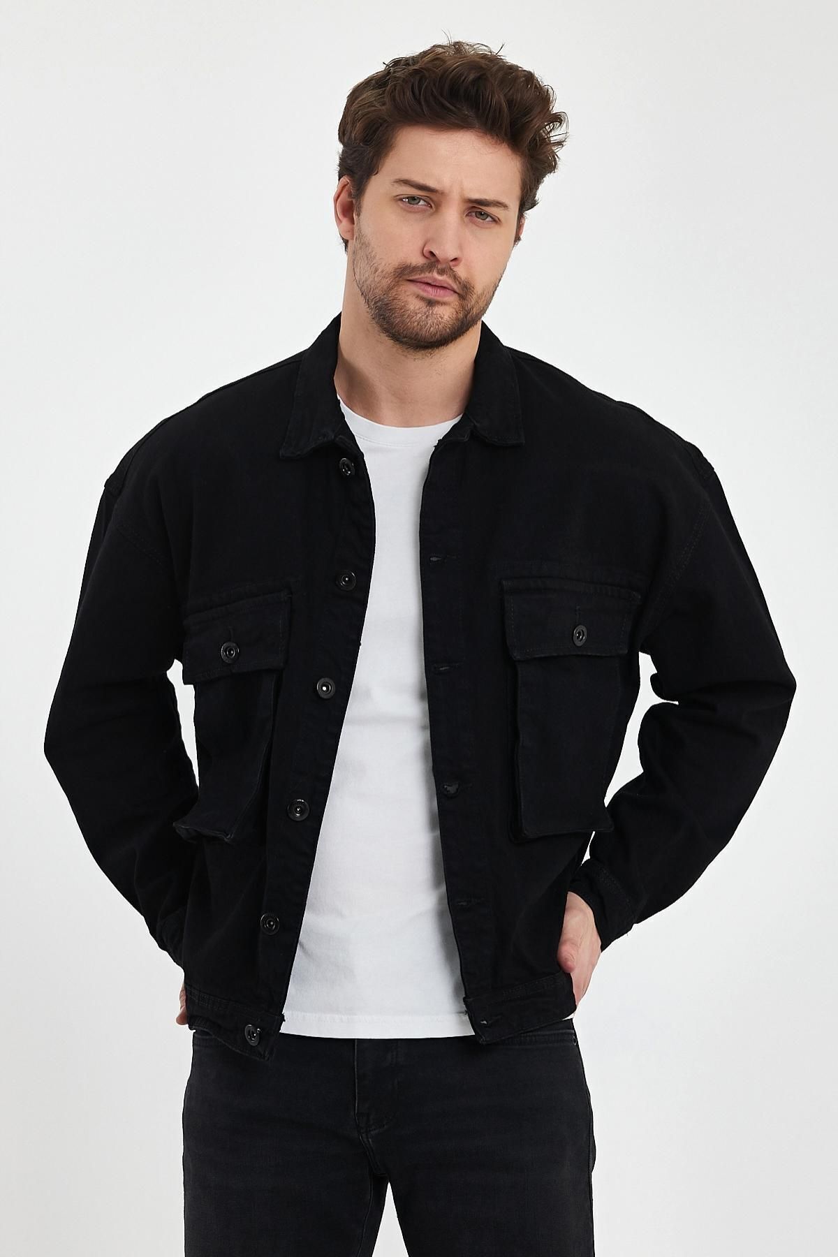 DAMGA JEANS Unisex Streetwise Jean Oversize Günlük Rahat Kot Ceket