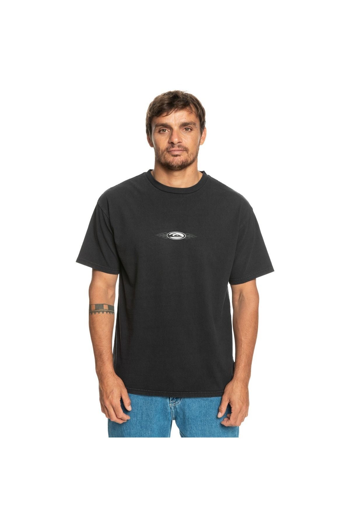 تی شرت یقه خدمه مشکی مردانه توربو Quiksilver