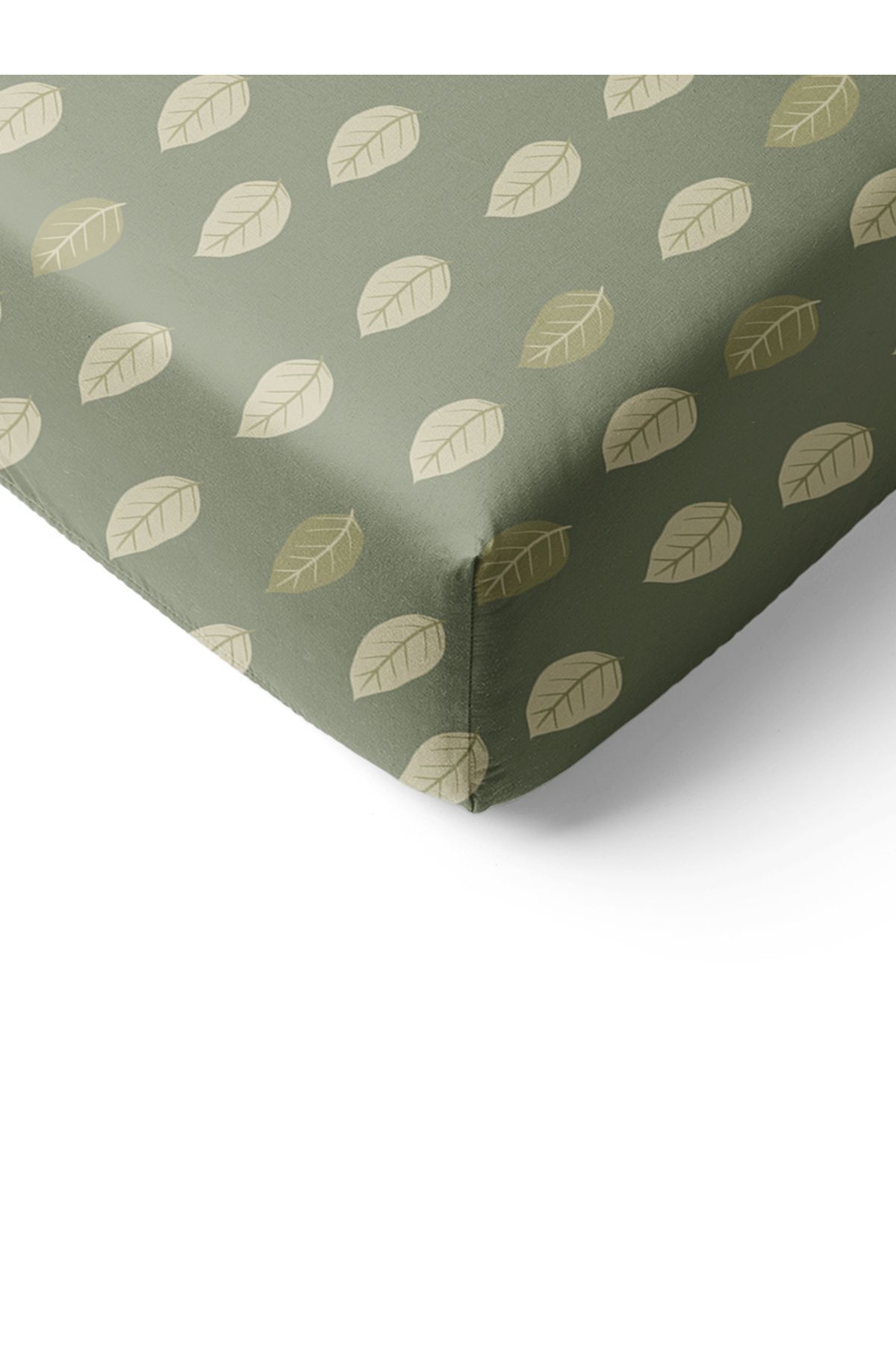Evmila-Leaf Patterned Printed Single Elastic Sheet Set 2