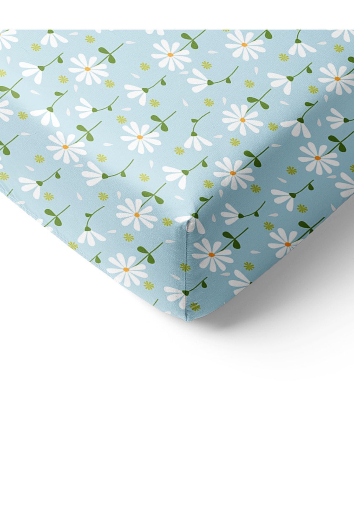 Evmila-Floral Patterned Printed Single Elastic Sheet Set 2