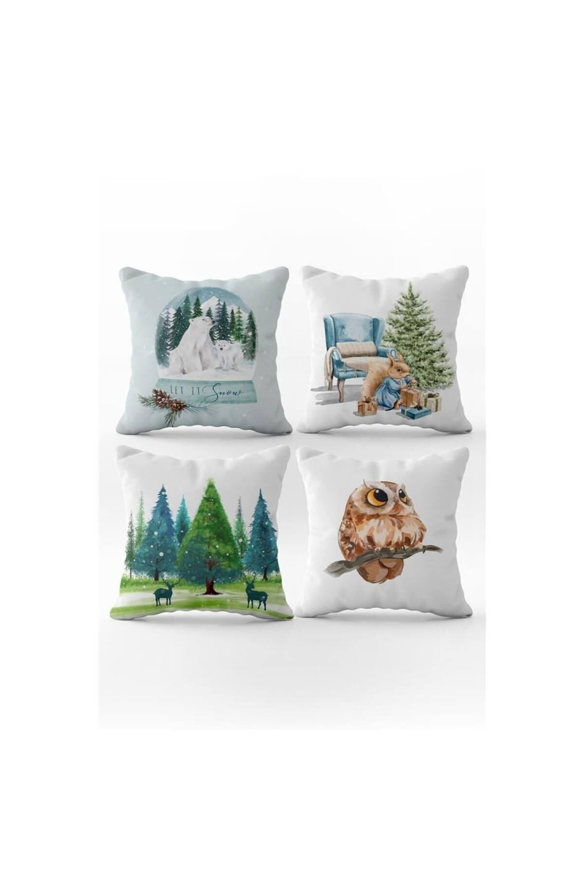 Evmila Set De 4 Huse De Pernă Din Catifea - 43 x 43