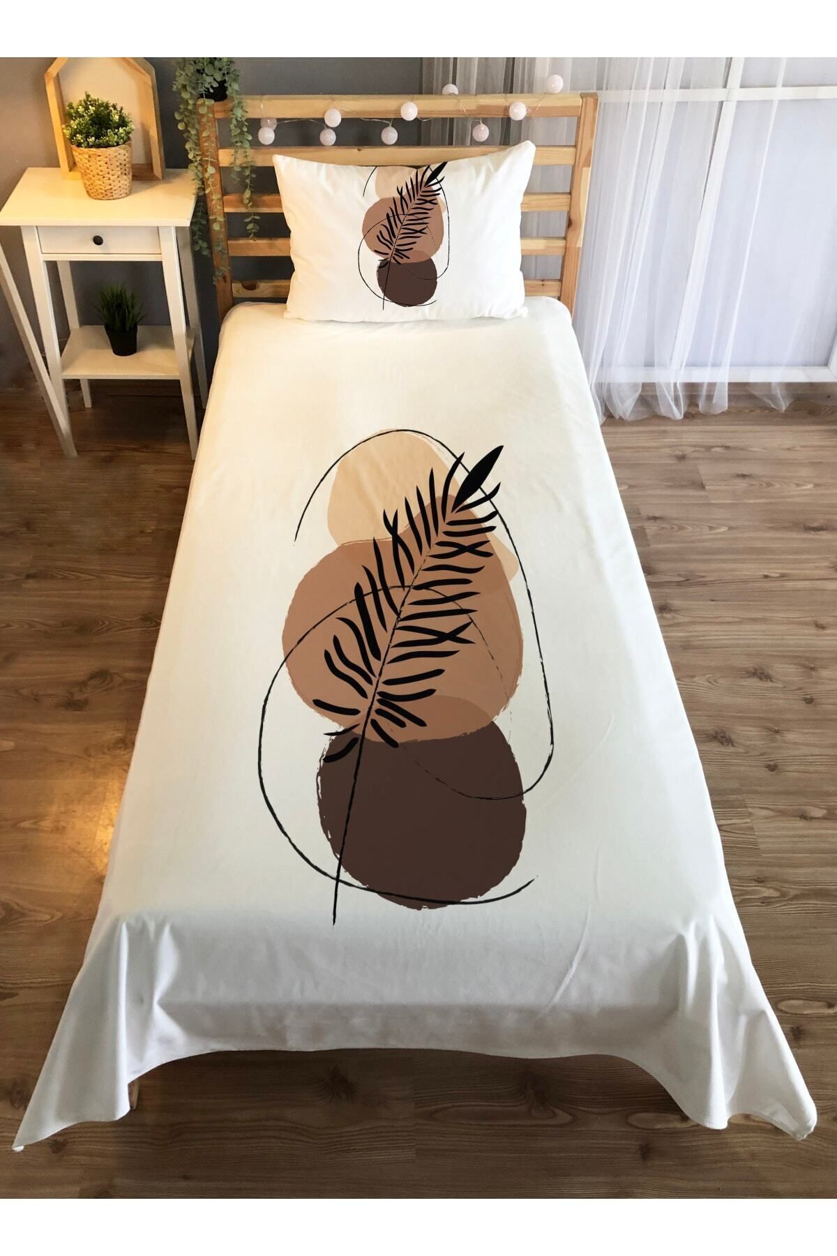 Evmila Cuvertură De Pat Din Catifea Cu Model De Frunze - Albă - One Size