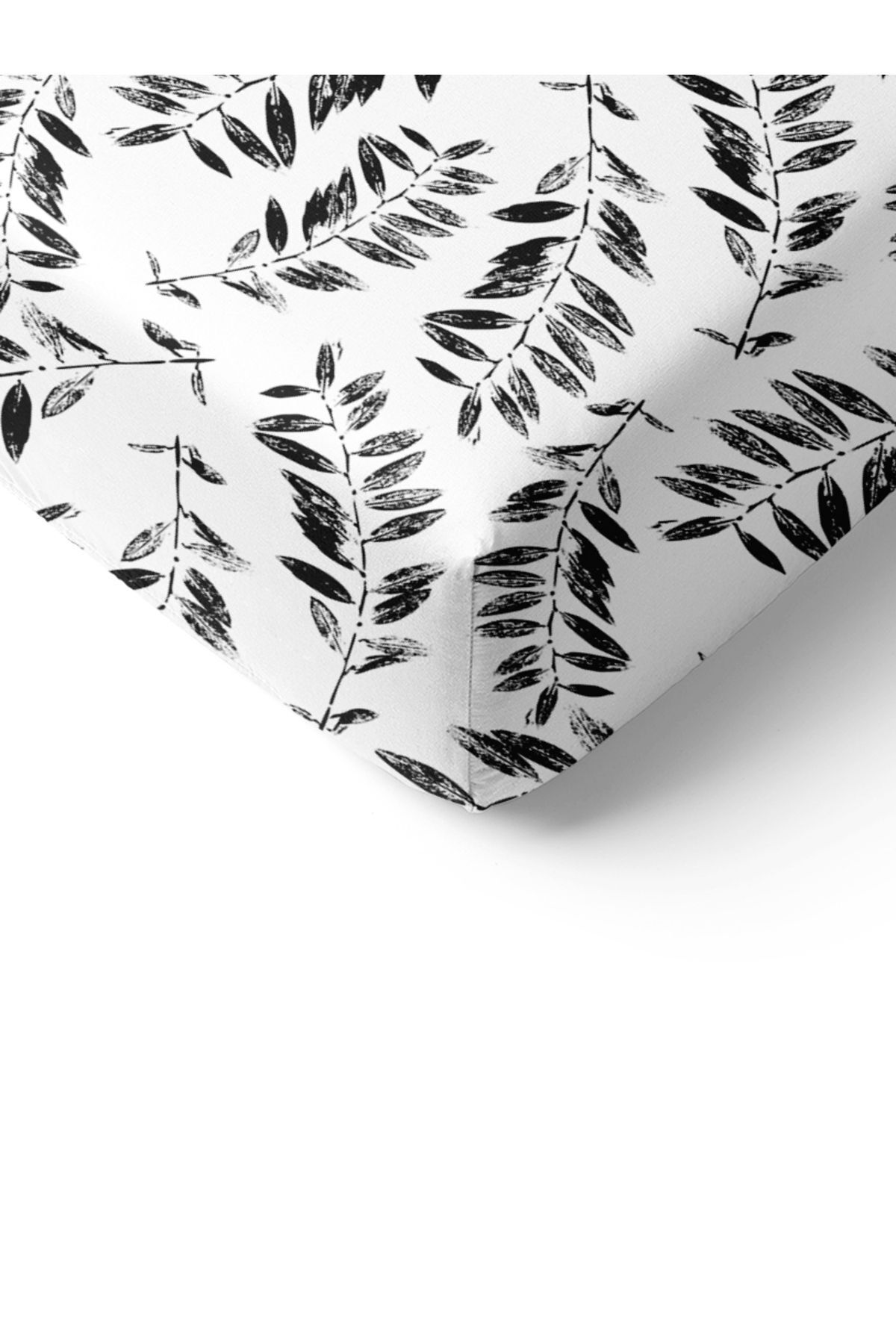 Evmila-Leaf Patterned Printed Single Elastic Sheet Set 2