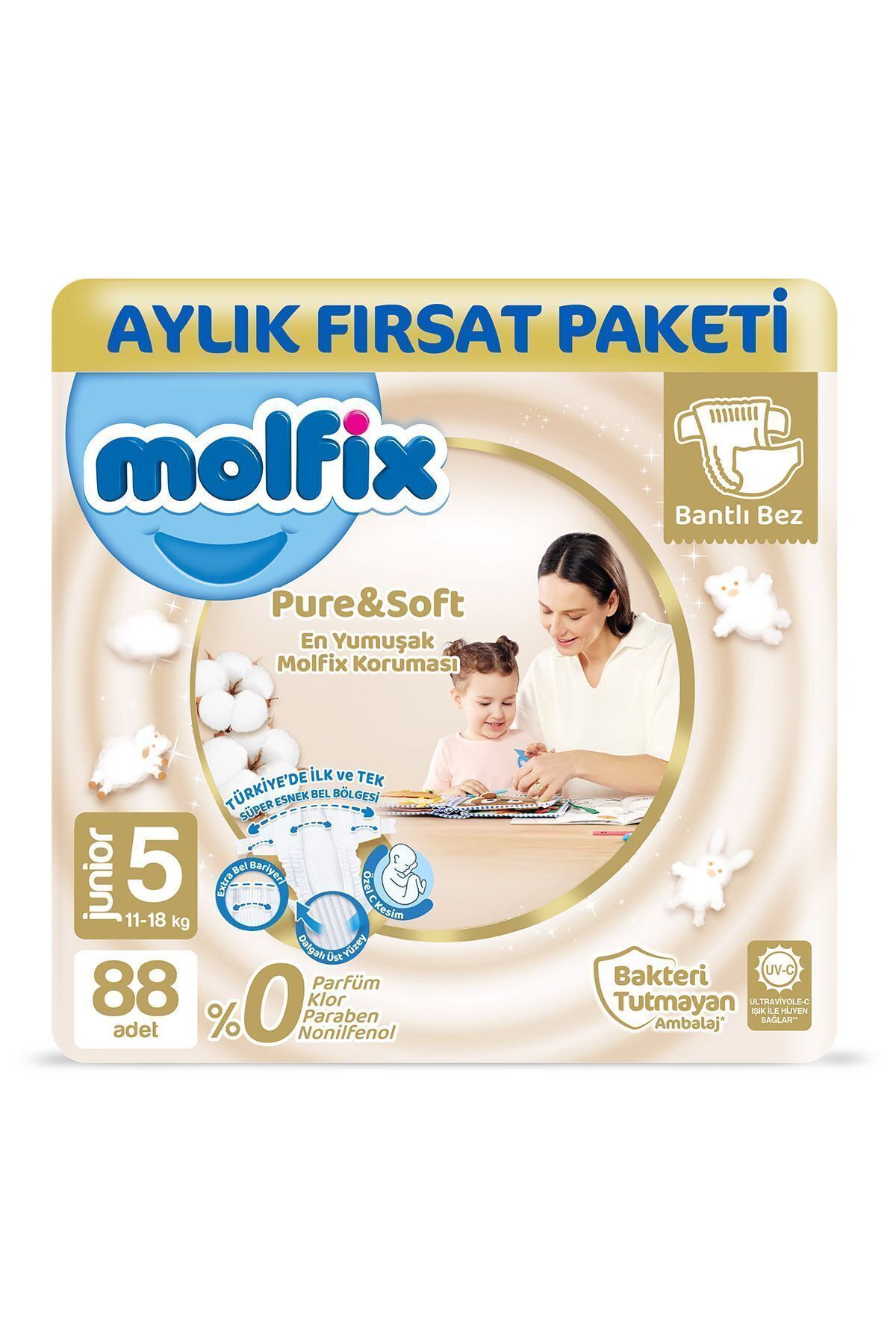 Molfix-Pure&soft Size 5 Junior Monthly Offer Package 132 1