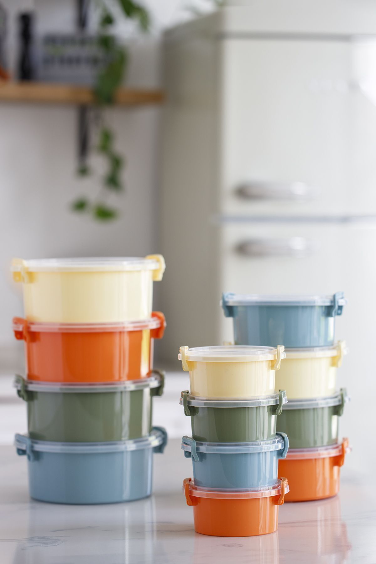 simplicity-Tidy Pastel Storage Container Set Round 12 Pieces Suitable for Deepfreeze and Microwave Use 4