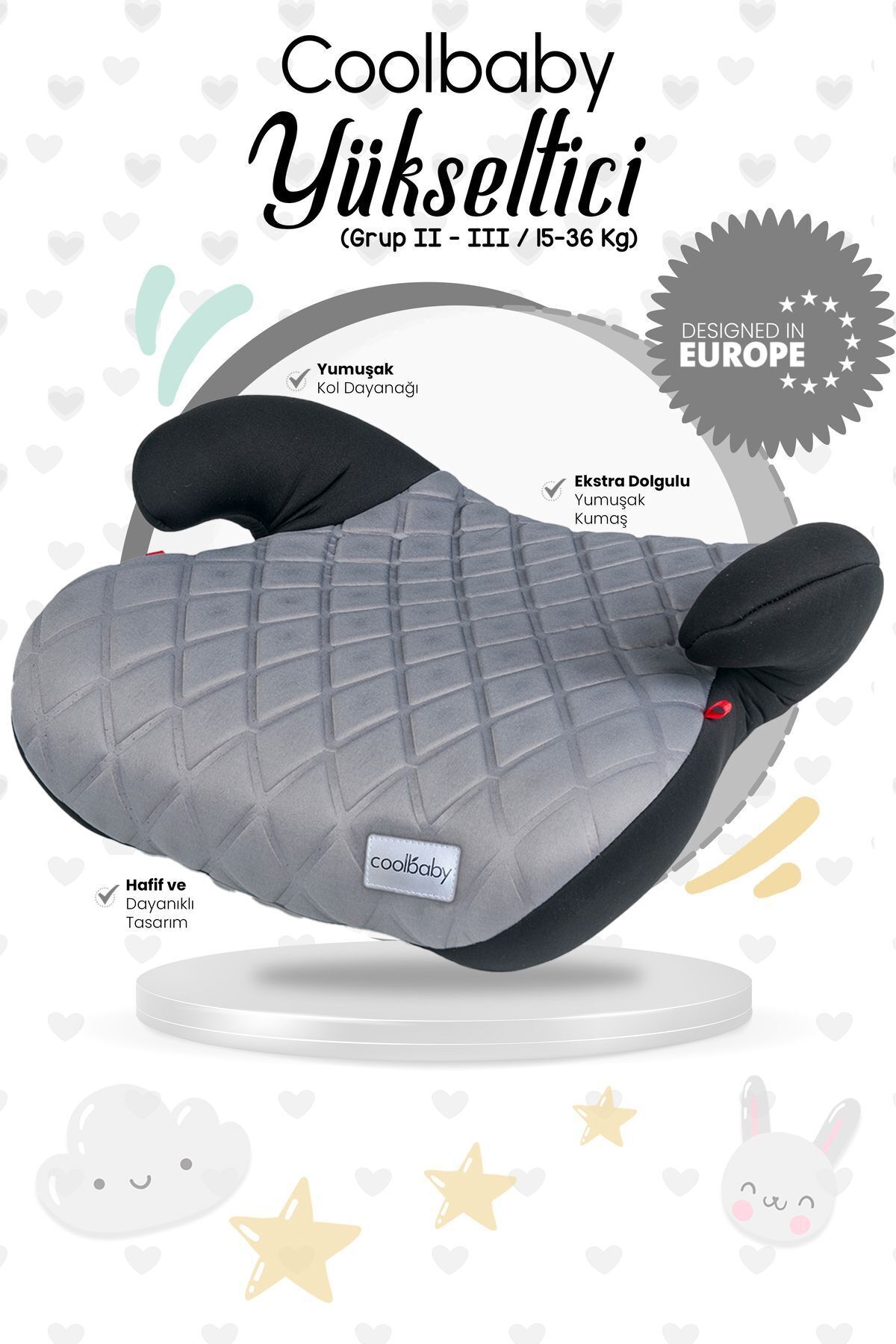 Coolbaby Oto Koltuğu Yükseltici - Gri