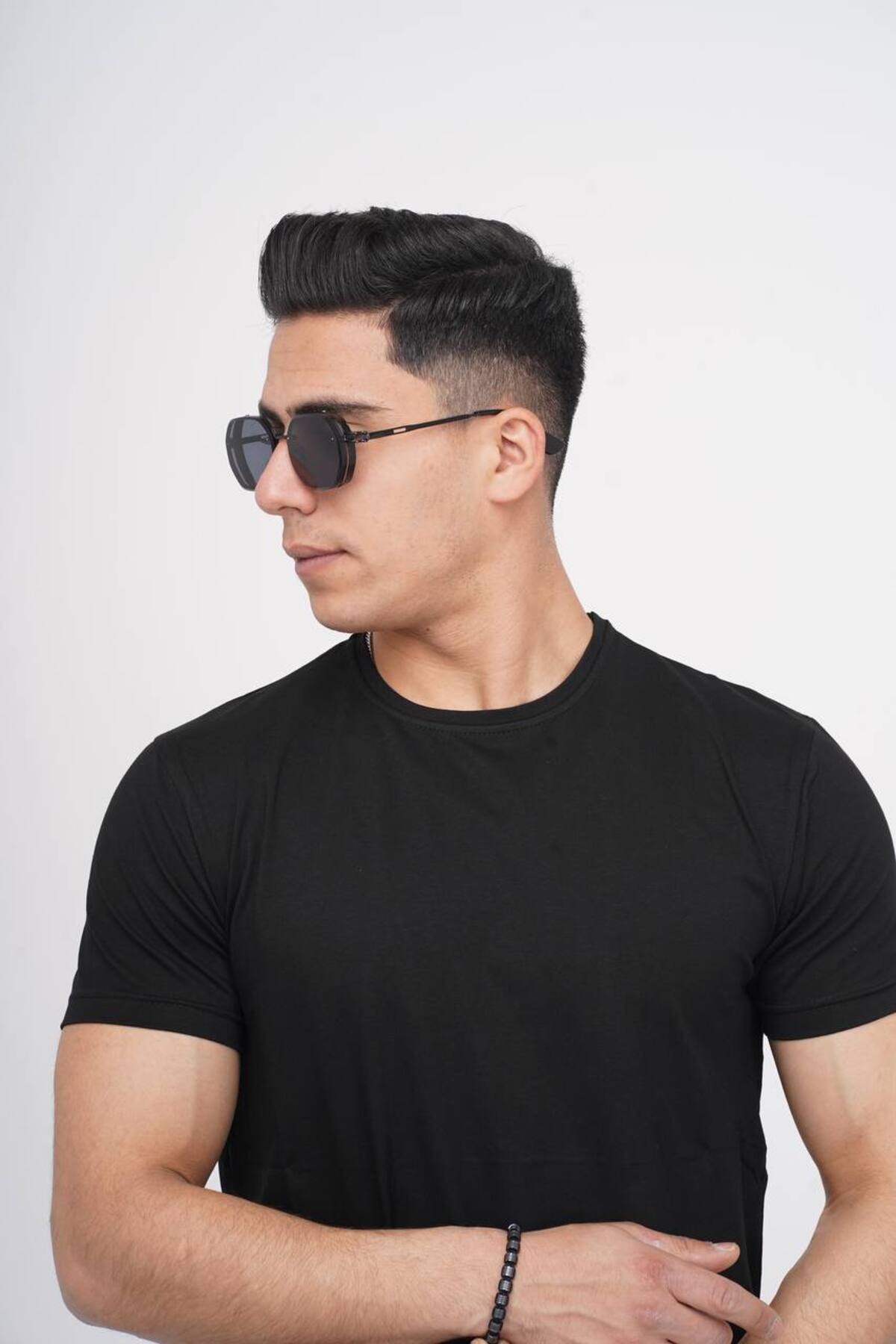 Est Estola  Erkek Slimfit Yumuşak Dokulu Bisiklet Yaka Sade Düz Tişört - Görsel 3