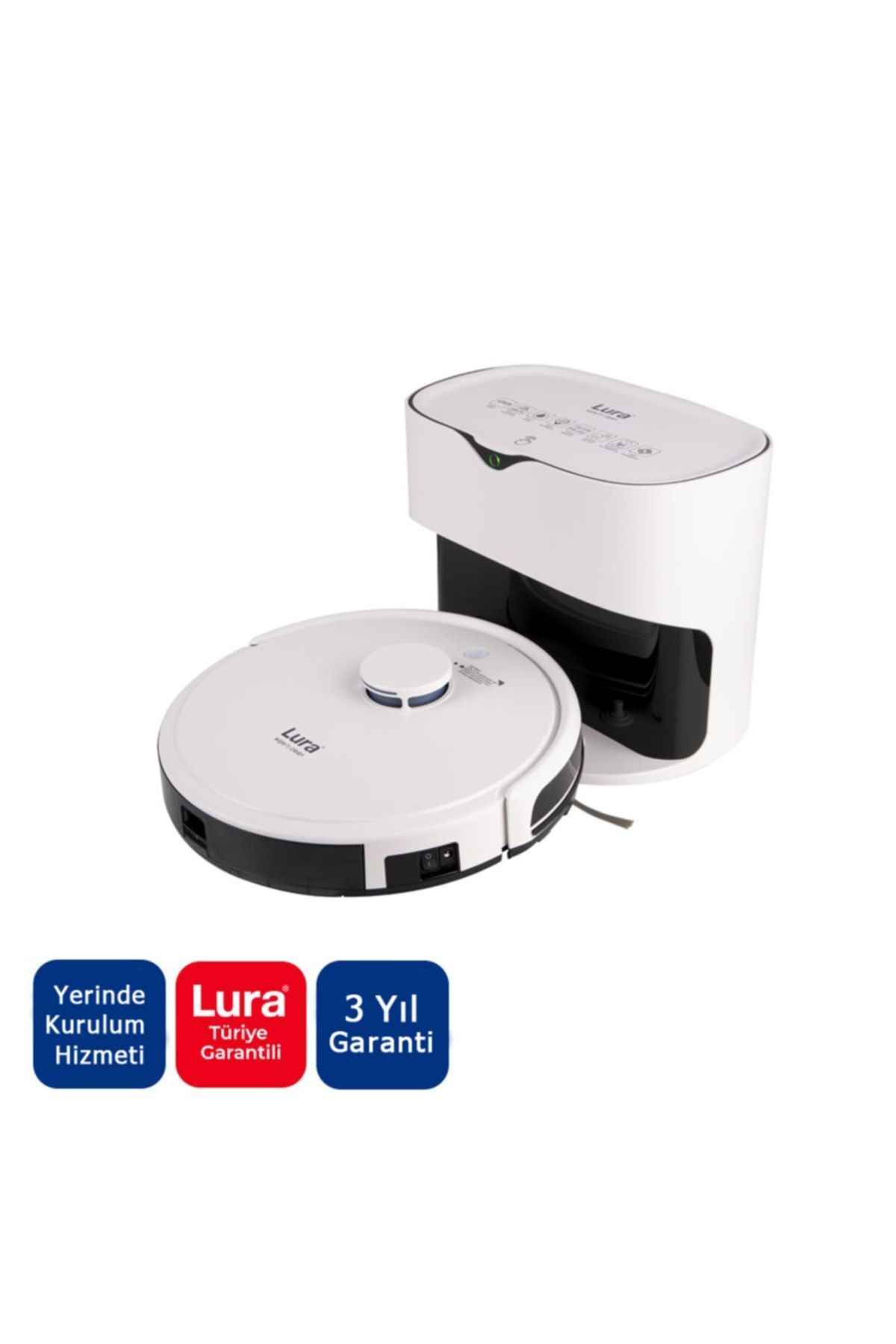 Lura Wipe'n Clean Akıllı Çöp Istasyonlu Robot Süpürge