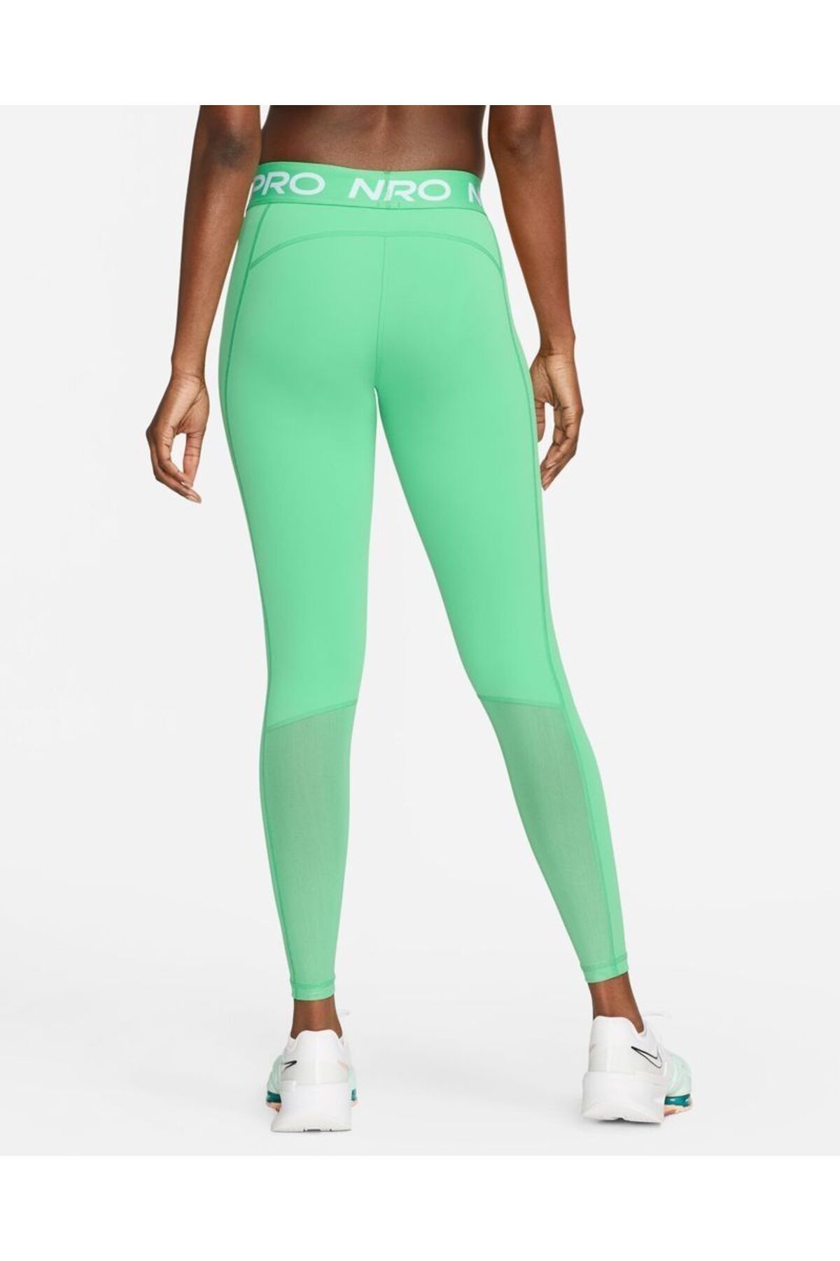 Nike Green Women s Leggings Pro Regular Waisted Mesh Panel Trendyol