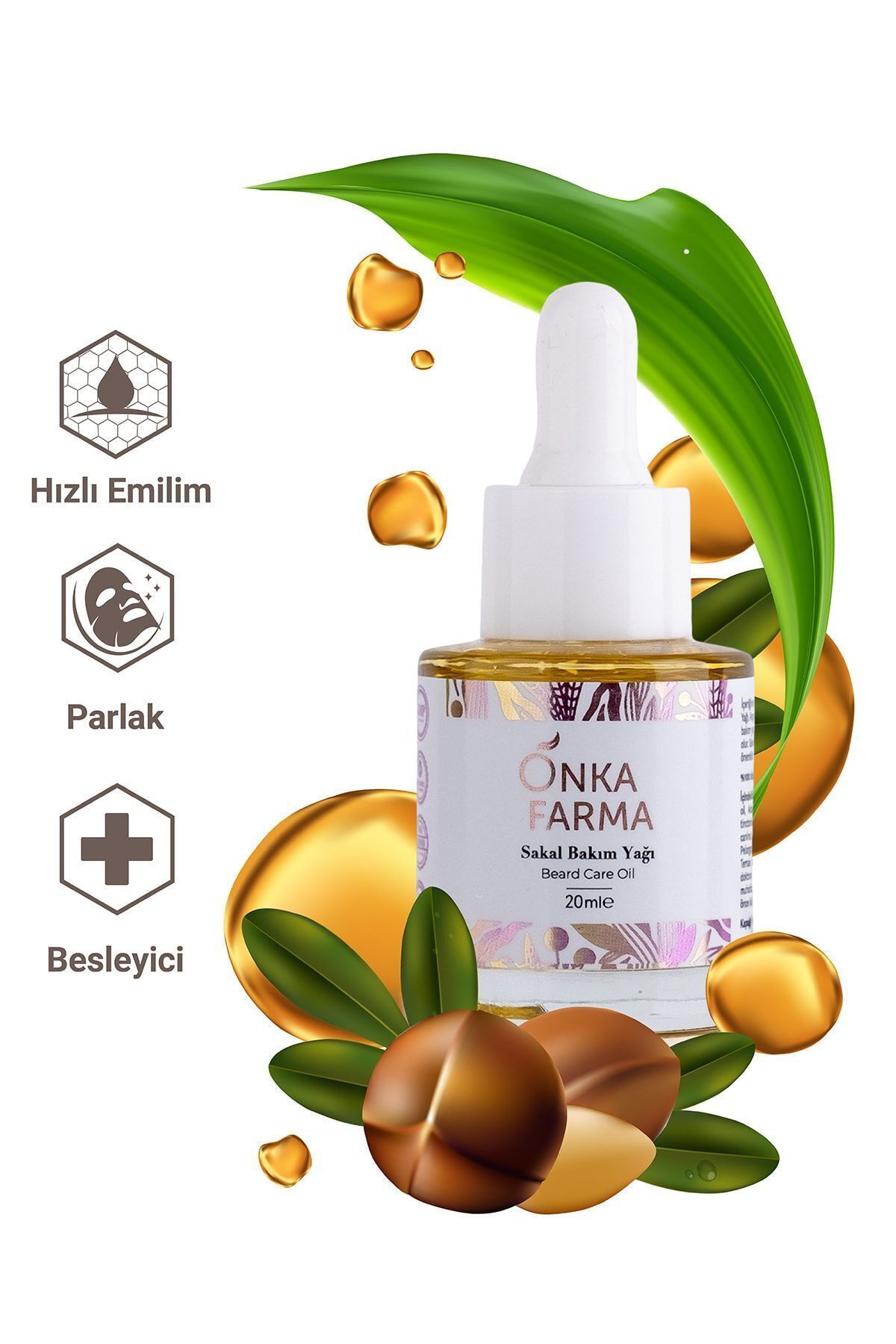 روغن مراقبت از ریش Onka Farma - 100٪ محتوای طبیعی تقویت کننده و ترمیم کننده اثر پرکننده - 20 میلی لیتر OnkaFarma