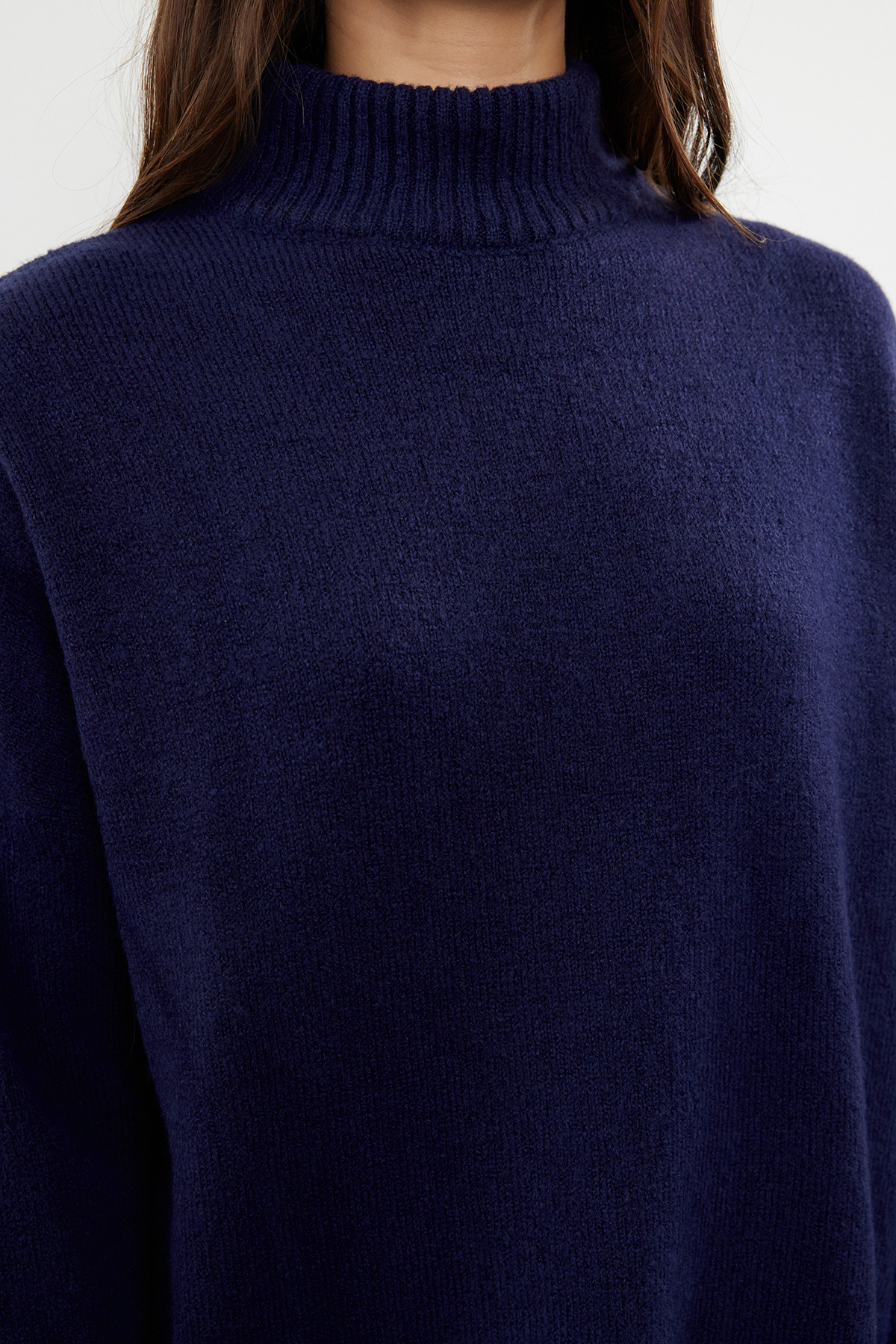 Trendyol Collection-Granatowy szeroki wzór miękki dzianinowy sweter TWOAW23KZ00469 4