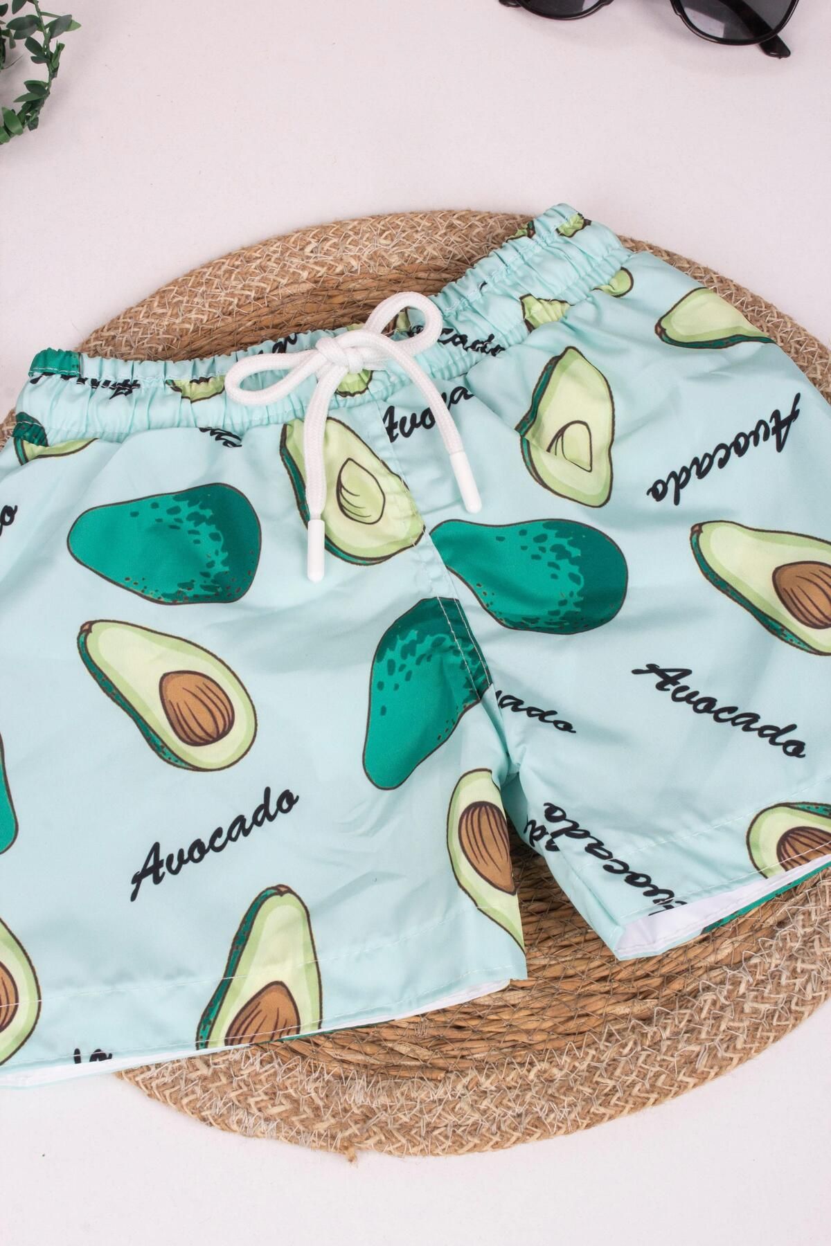 TRENDİMİZBİR-Pantaloni scurți de baie pentru băieți cu tematică avocado 2