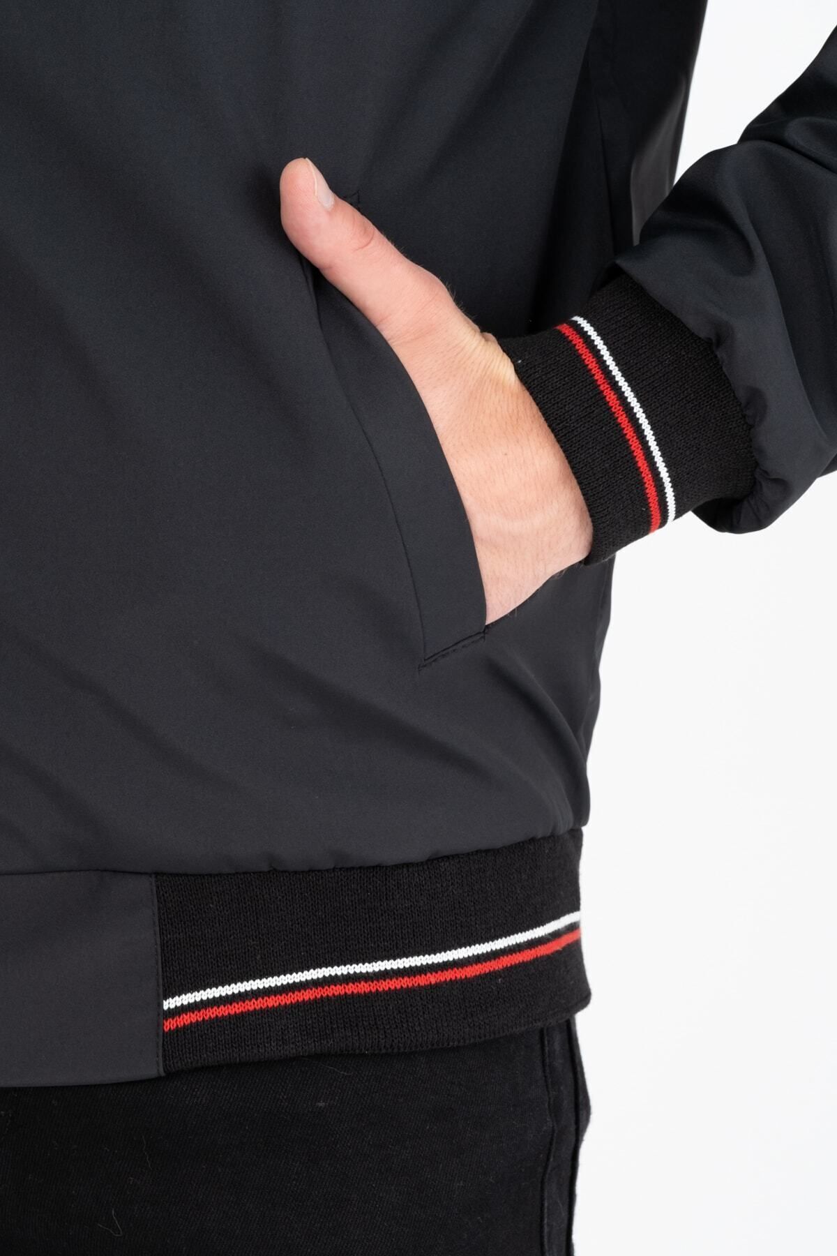 Marjinal City  Siyah Içi Gömlek Astarlı Su Ve Rüzgar Geçirmez Mevsimlik Erkek Mont - Görsel 7